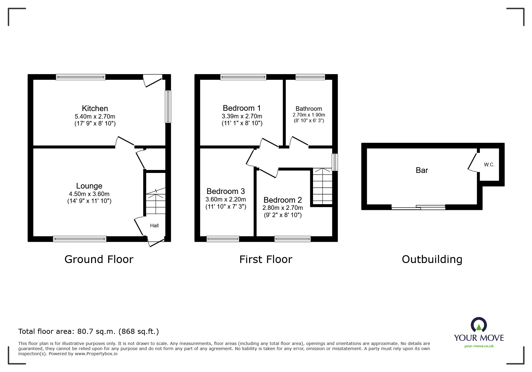 Floorplan of 3 bedroom End Terrace House for sale, Greno View Road, High Green, Sheffield, S35
