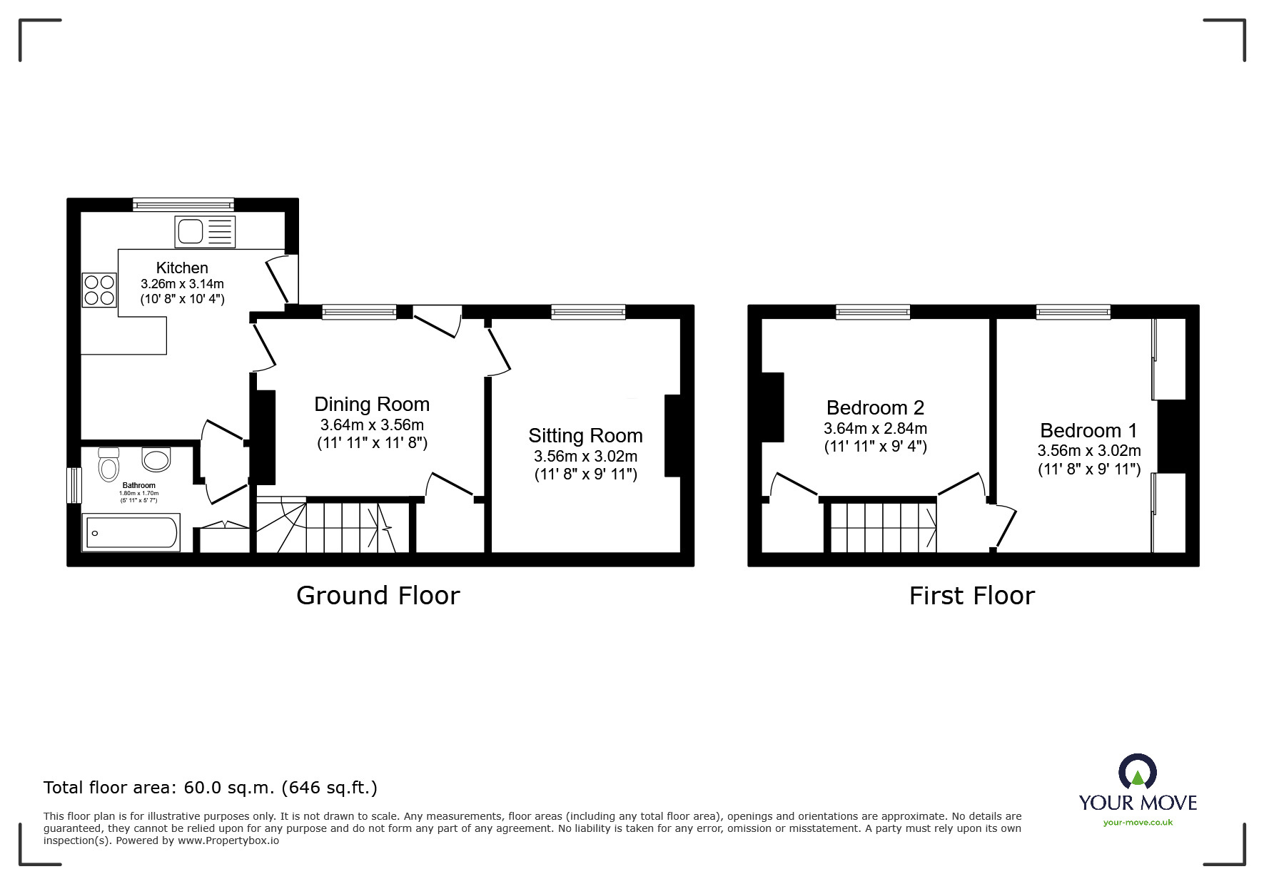 Floorplan of 2 bedroom Semi Detached Property for sale, Cupola Lane, Grenoside, Sheffield, S35