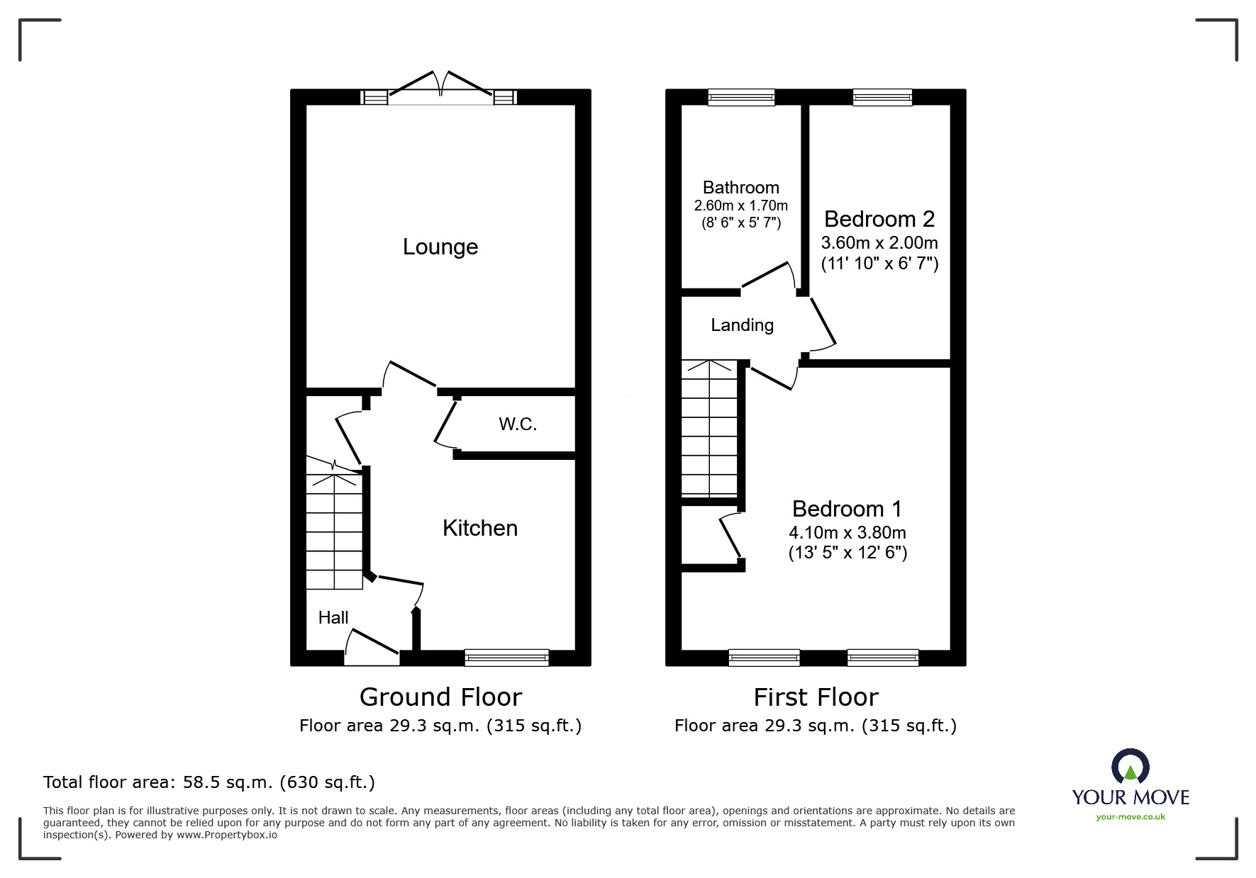 Floorplan of 2 bedroom Mid Terrace House for sale, Ecclesfield Close, Ecclesfield, Sheffield, S35