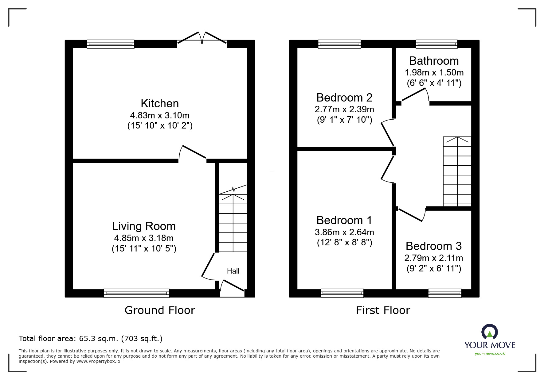 Floorplan of 3 bedroom Semi Detached House for sale, Beechwood Road, Stocksbridge, Sheffield, S36
