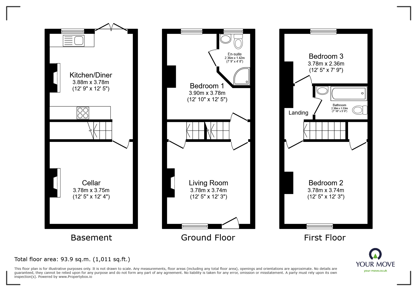Floorplan of 3 bedroom End Terrace House for sale, Fitzwilliam Street, Hoyland, Barnsley, S74