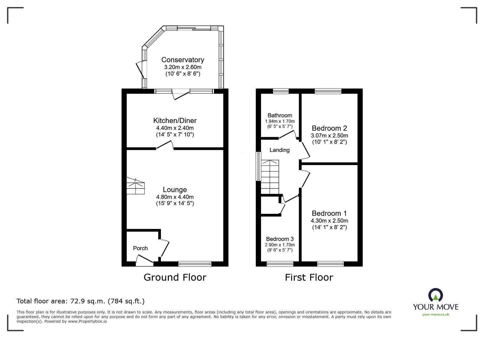 Floorplan of 3 bedroom Semi Detached House for sale, Whernside Avenue, Chapeltown, Sheffield, S35