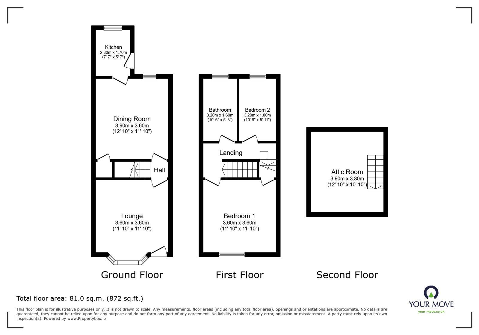 Floorplan of 3 bedroom Mid Terrace House to rent, Smith Street, Chapeltown, Sheffield, S35