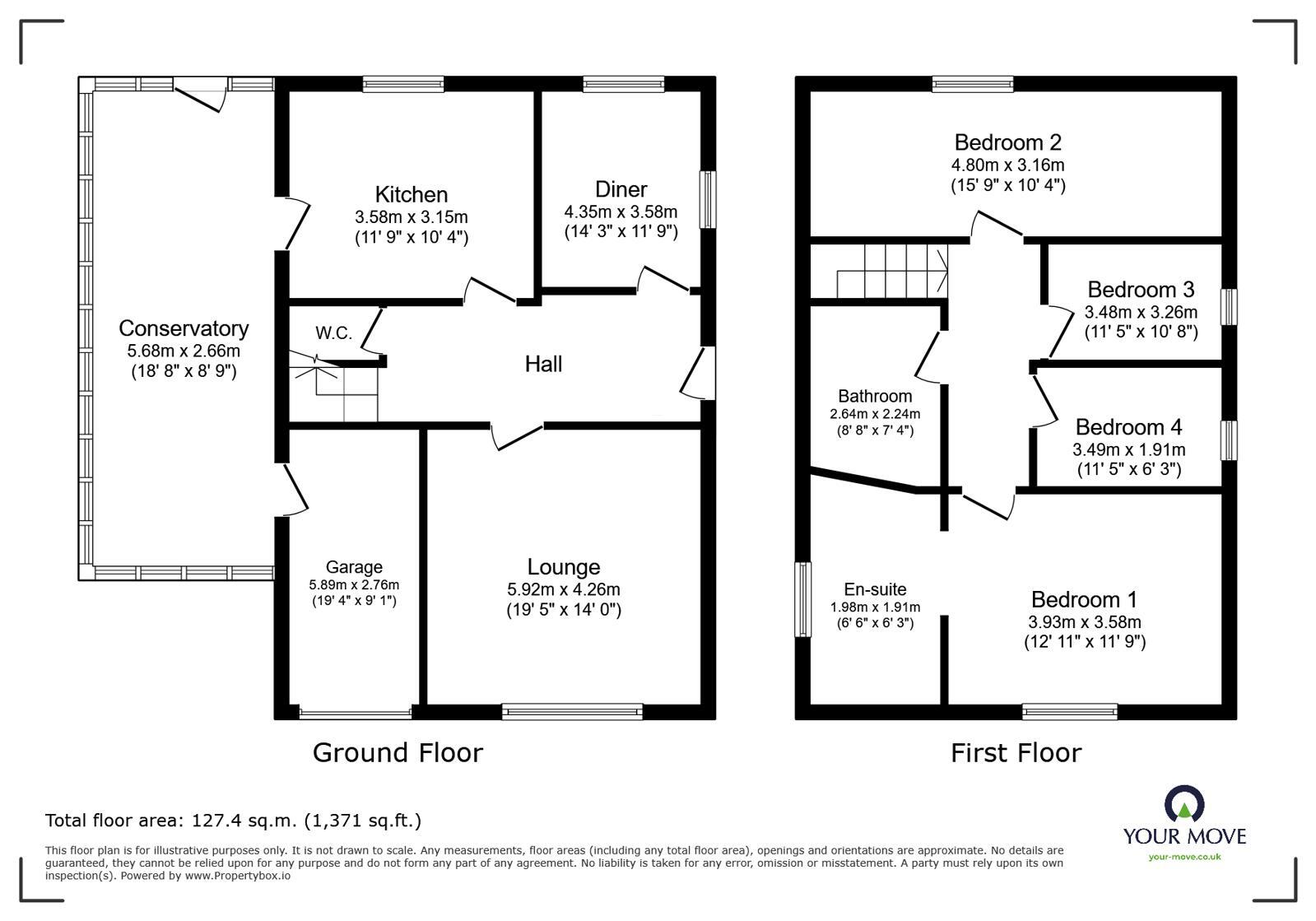 Floorplan of 4 bedroom Detached House for sale, Sussex Road, Chapeltown, Sheffield, S35