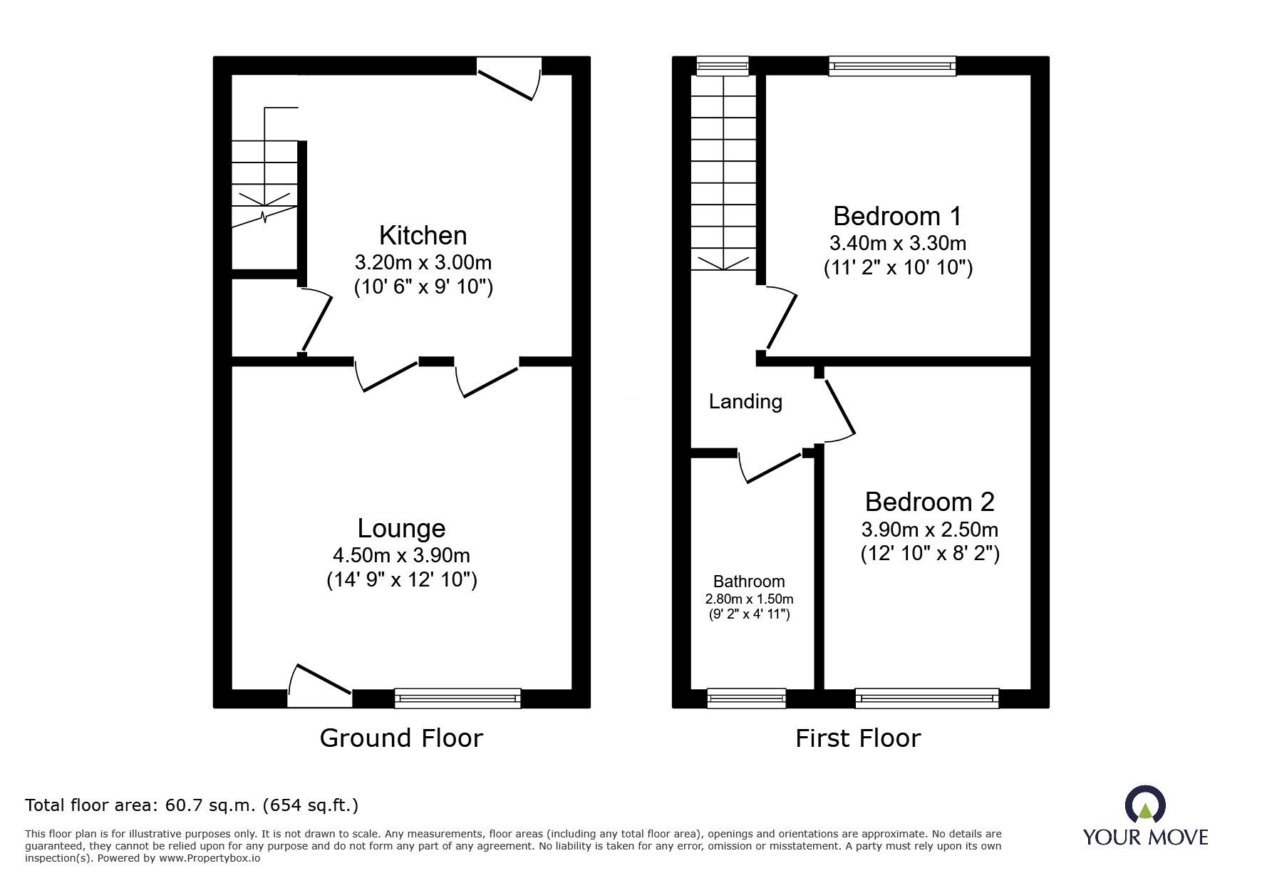 Floorplan of 2 bedroom Mid Terrace House for sale, Thurgoland Hall Fold, Thurgoland, Barnsley, S35