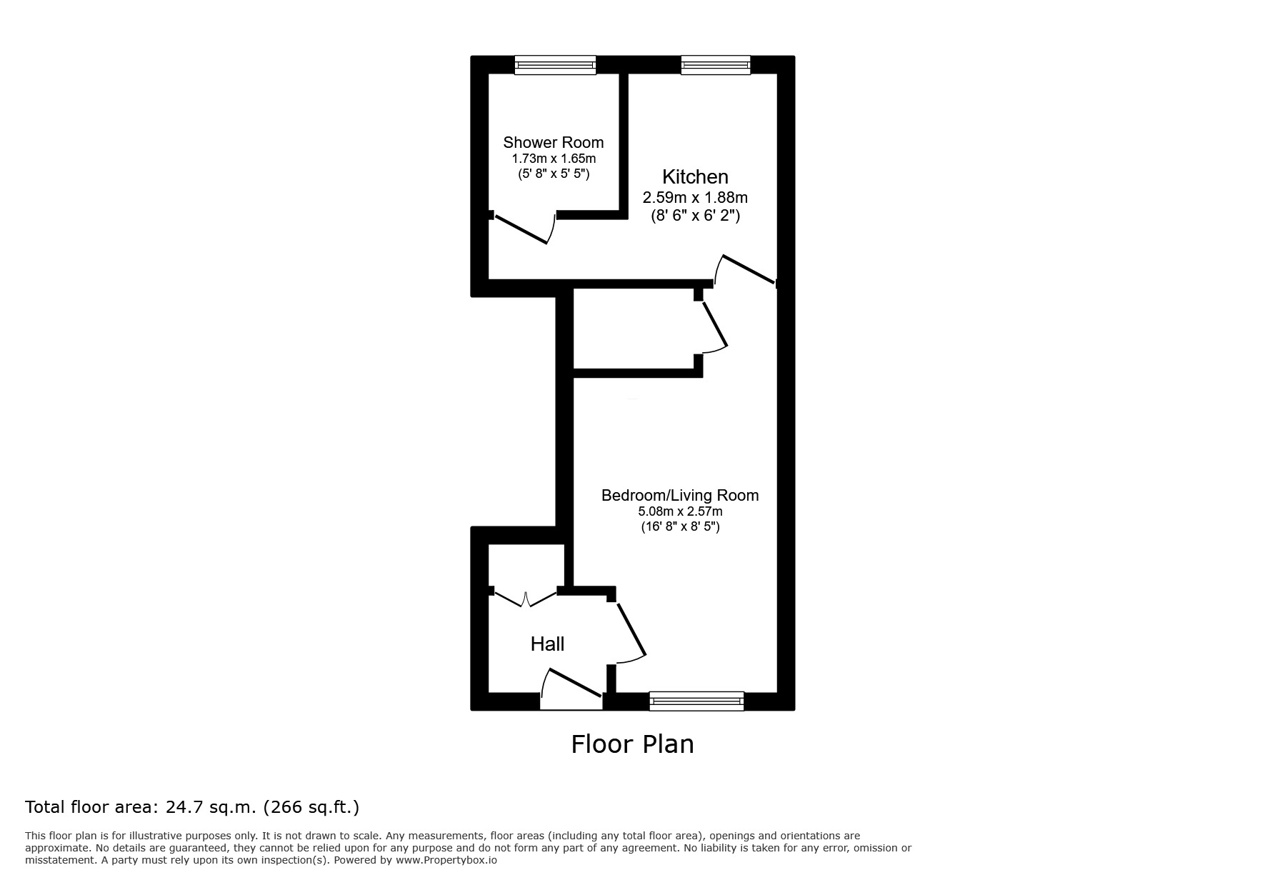 Floorplan of 1 bedroom Flat for sale, Arches View, Hillside Road, Kent, ME4