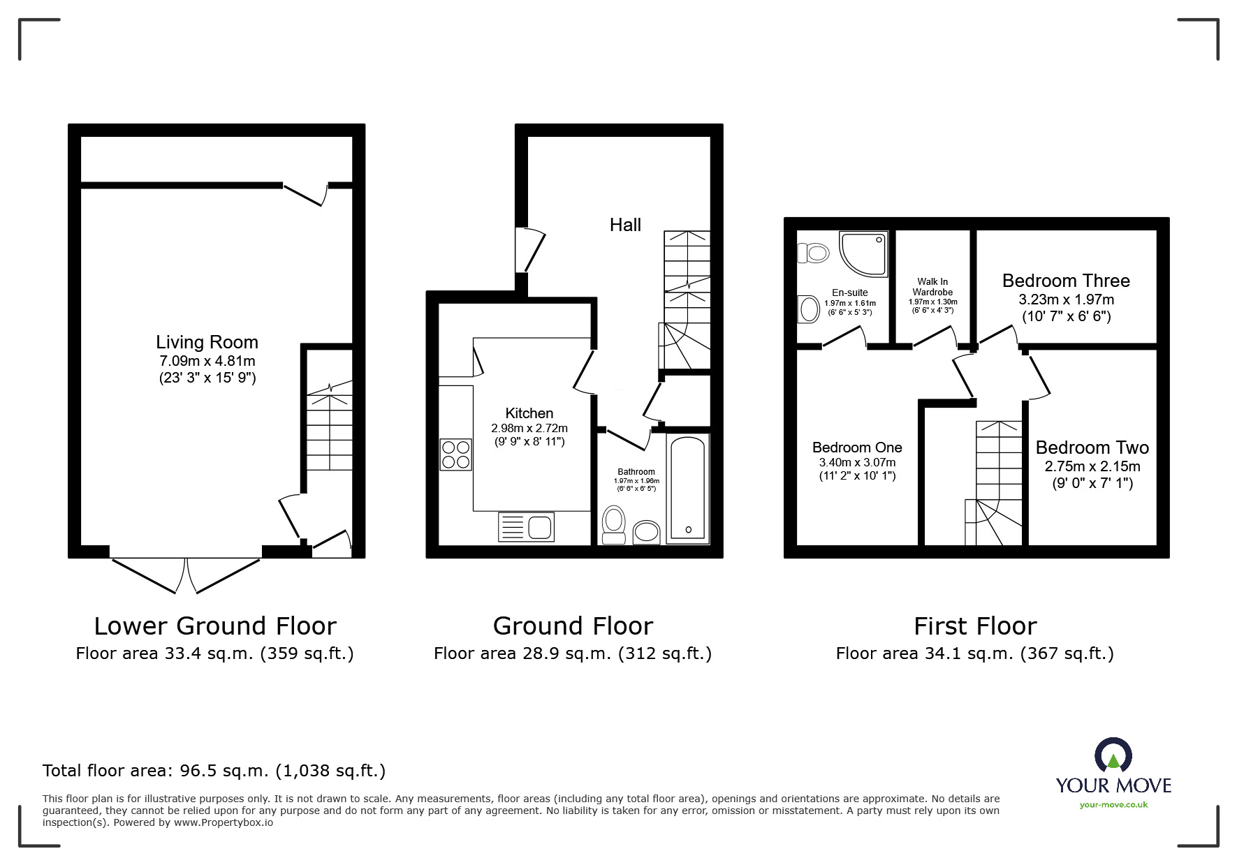 Floorplan of 3 bedroom Mid Terrace House to rent, Ernest Road, Chatham, Kent, ME4