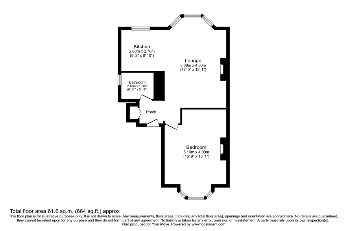 Floorplan of 1 bedroom Flat to rent, Maidstone Road, Chatham, Kent, ME4