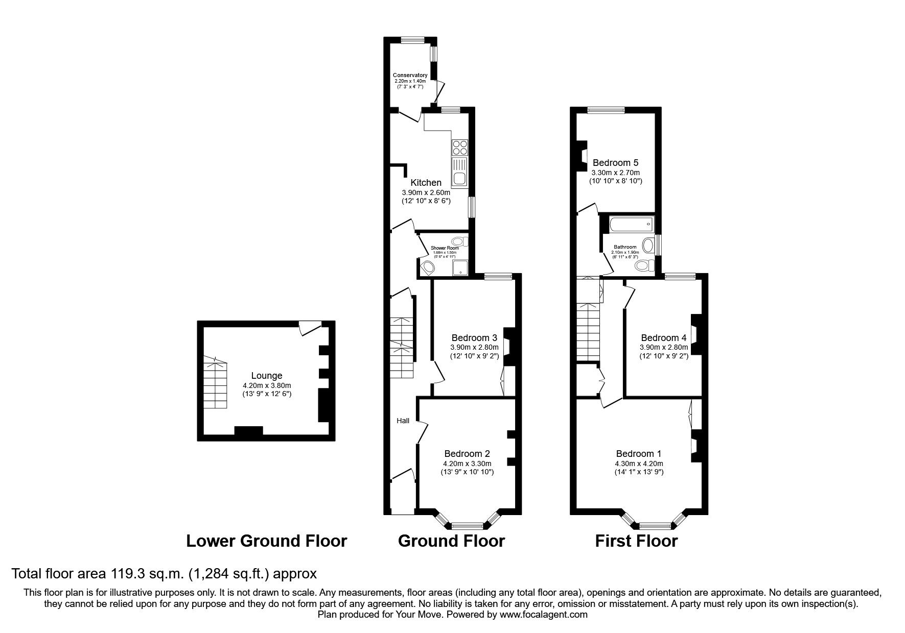 Floorplan of 4 bedroom End Terrace House to rent, Pagitt Street, Chatham, Kent, ME4