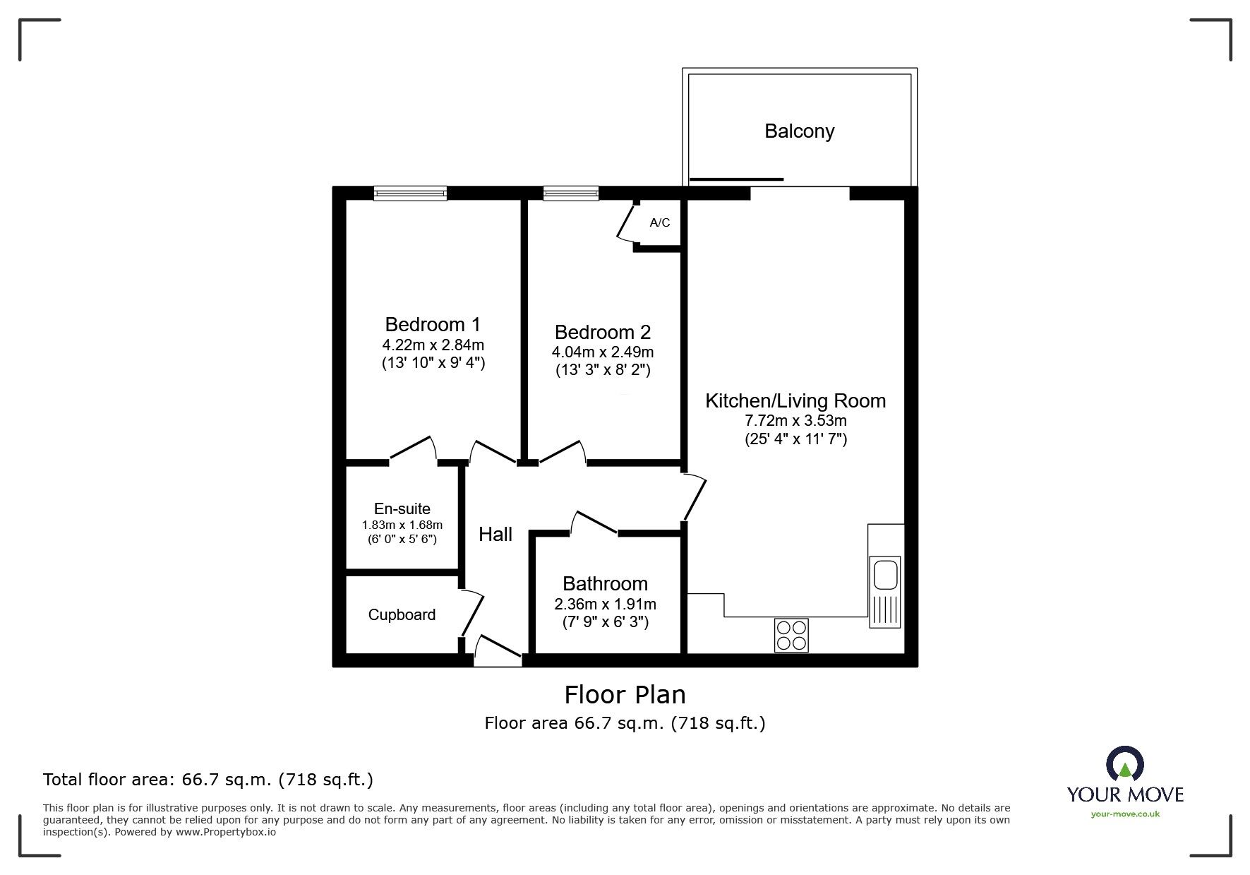 Floorplan of 2 bedroom Flat for sale, Starboard Crescent, Chatham, Kent, ME4