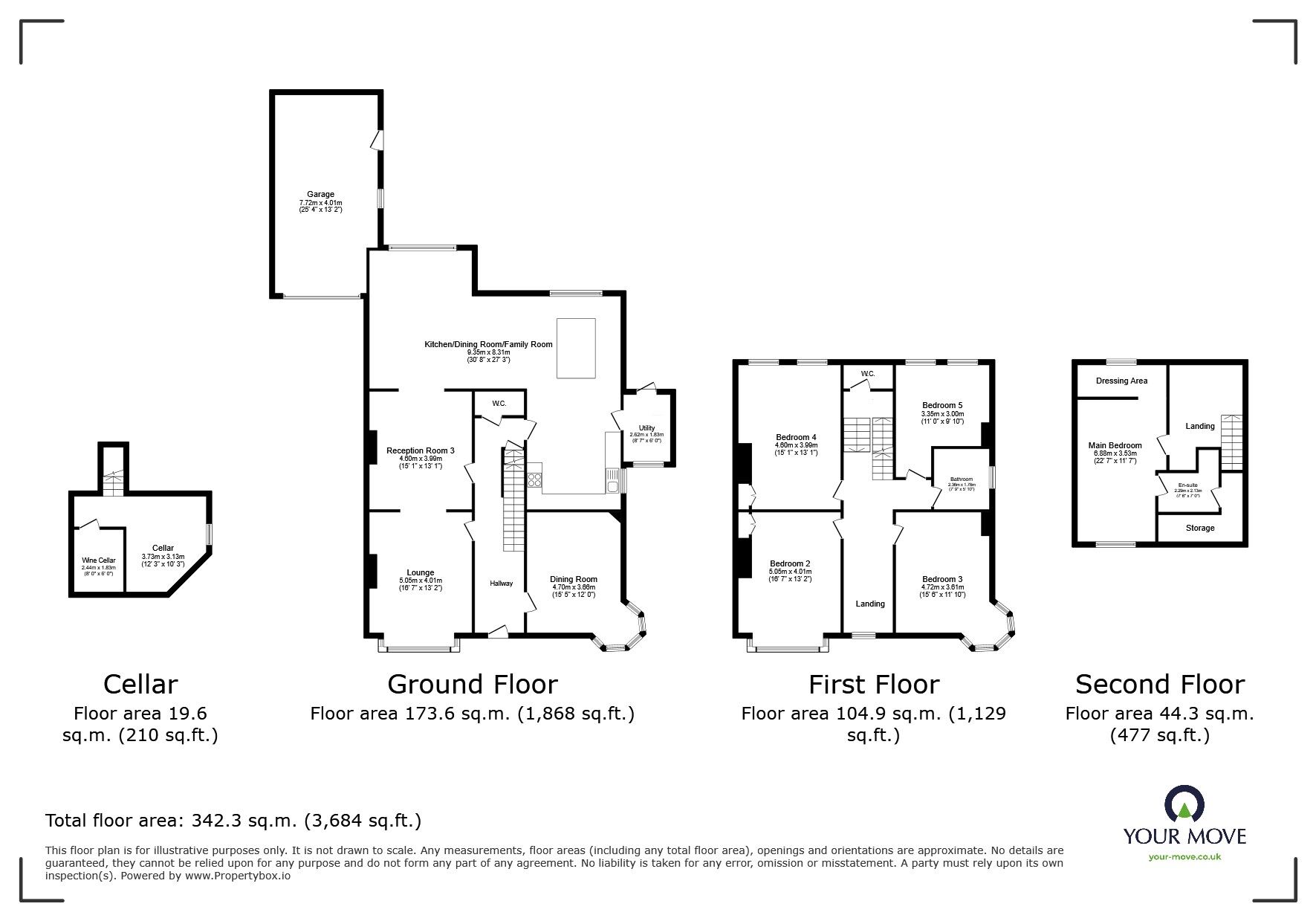 Floorplan of 5 bedroom Detached House for sale, Maidstone Road, Chatham, Kent, ME4
