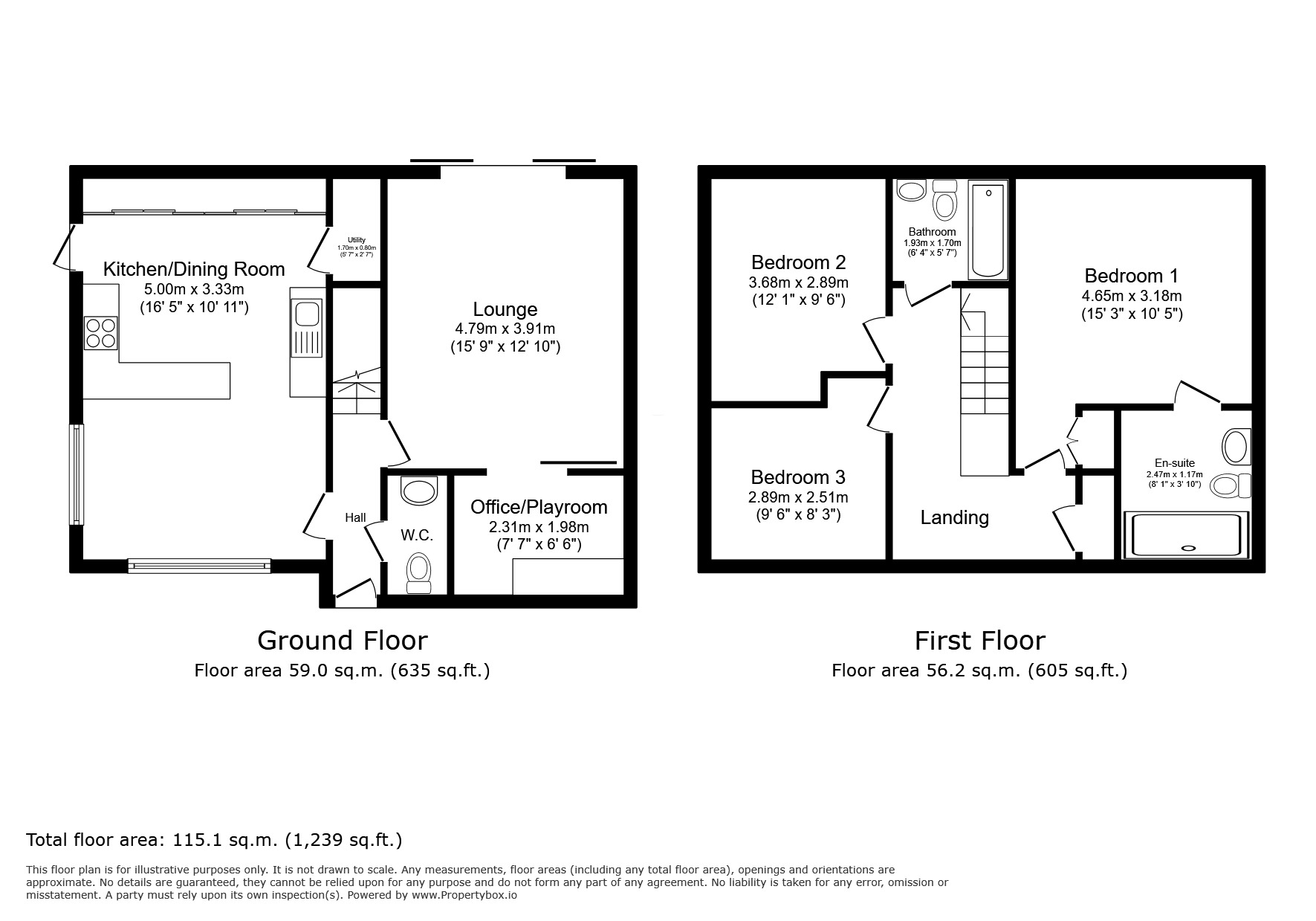 Floorplan of 3 bedroom Detached House to rent, Eastview, St. Marys Island, Kent, ME4