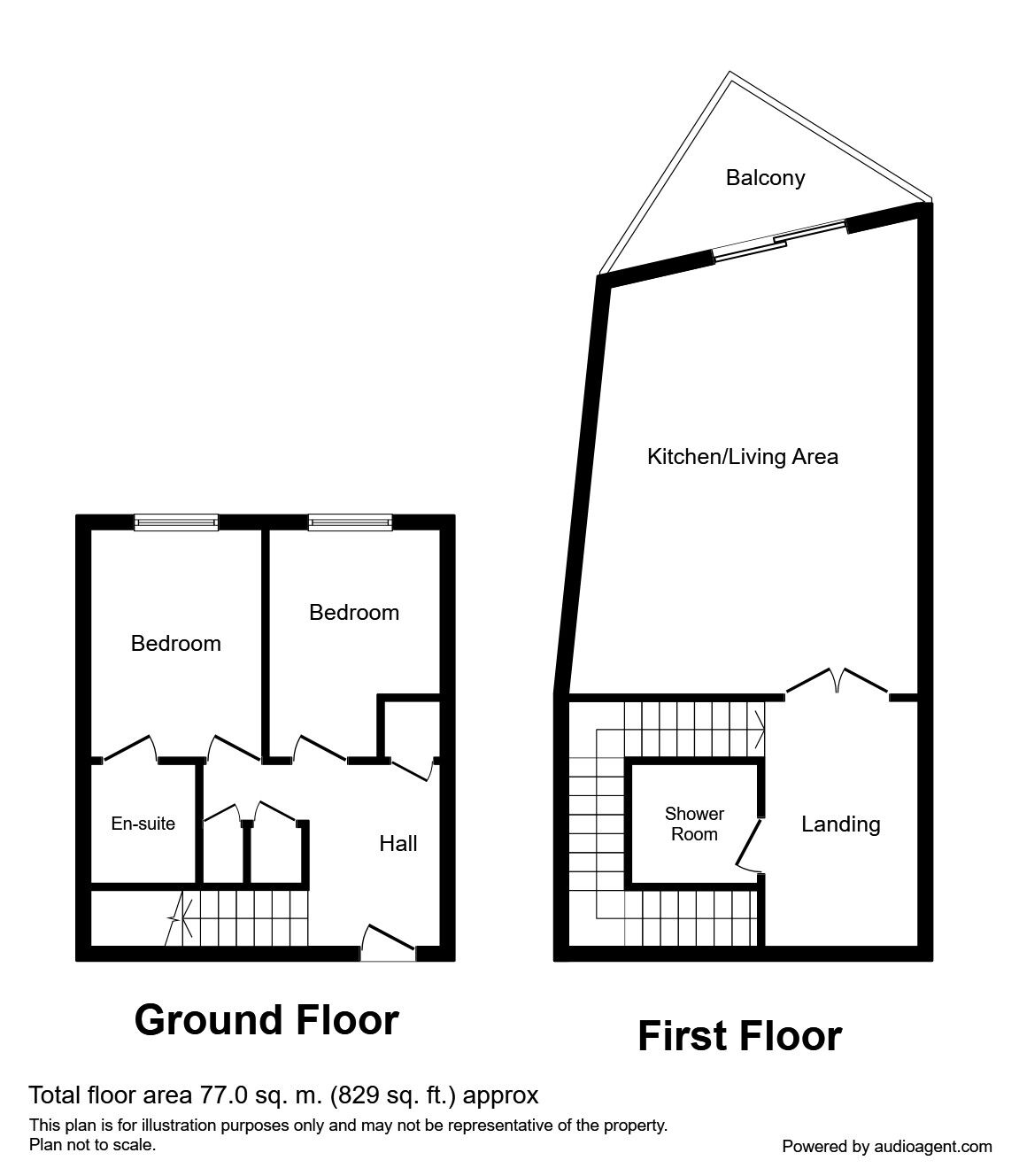 Floorplan of 2 bedroom  Flat to rent, The Eye, Barrier Road, Kent, ME4