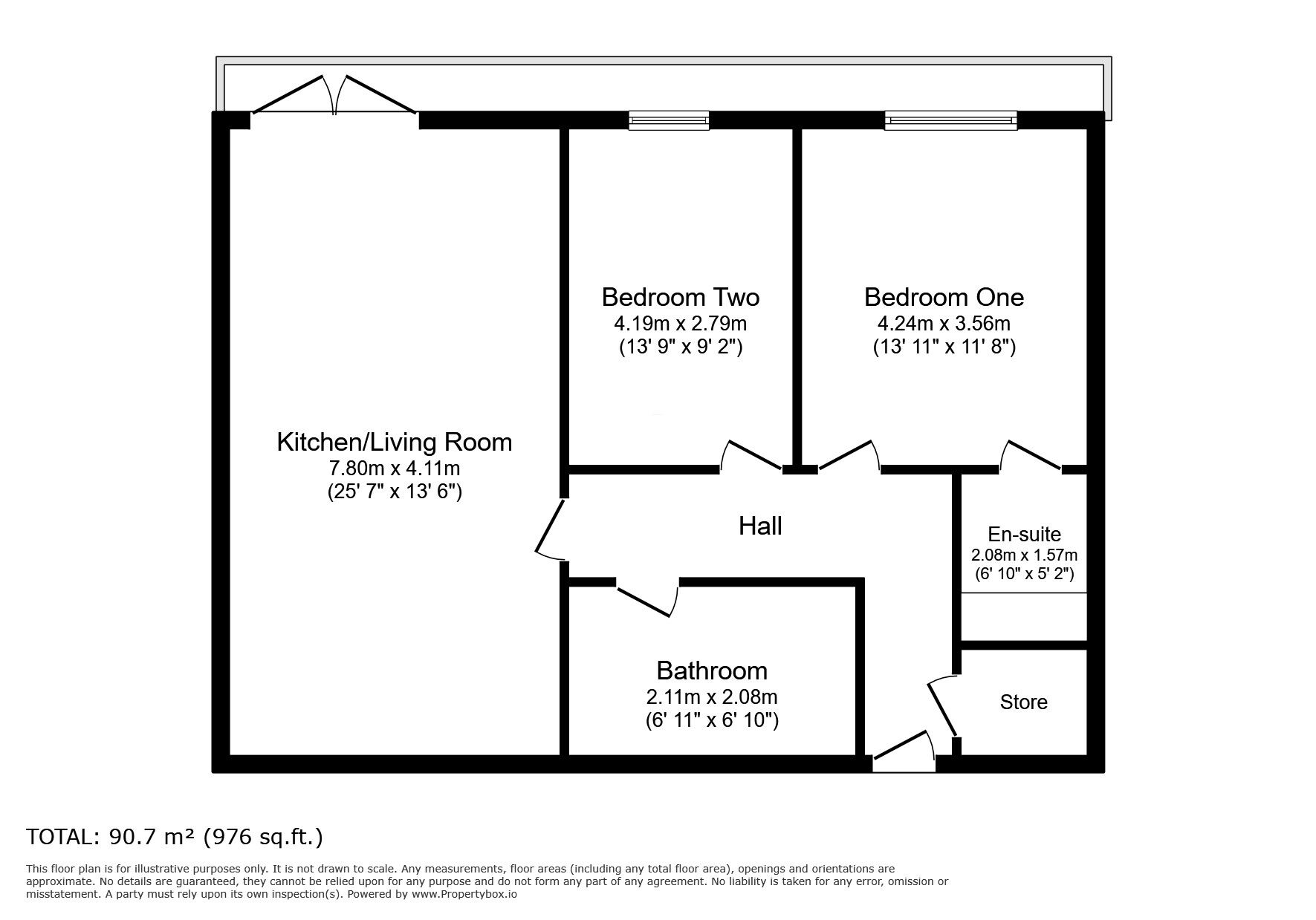 Floorplan of 2 bedroom  Flat for sale, Corys Road, Rochester, Kent, ME1