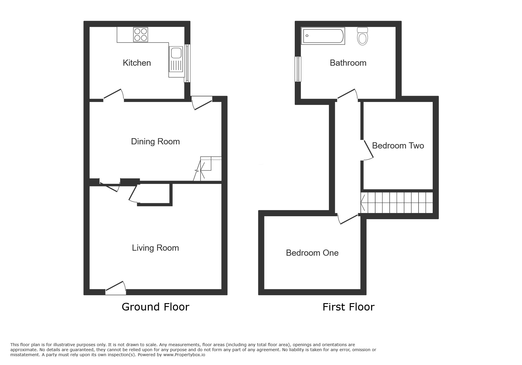 Floorplan of 2 bedroom Mid Terrace House to rent, Glencoe Road, Chatham, Kent, ME4