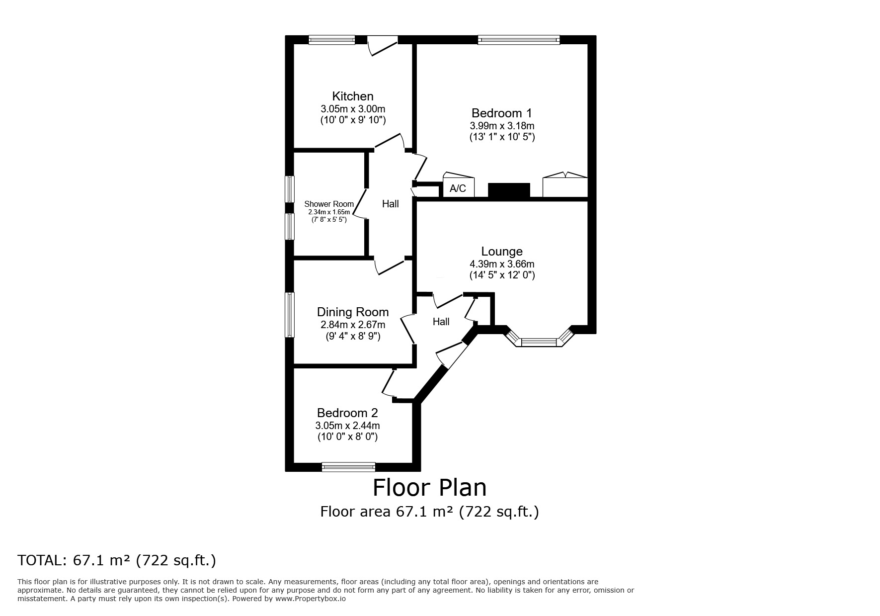 Floorplan of 2 bedroom Semi Detached Bungalow for sale, Highview Drive, Chatham, Kent, ME5