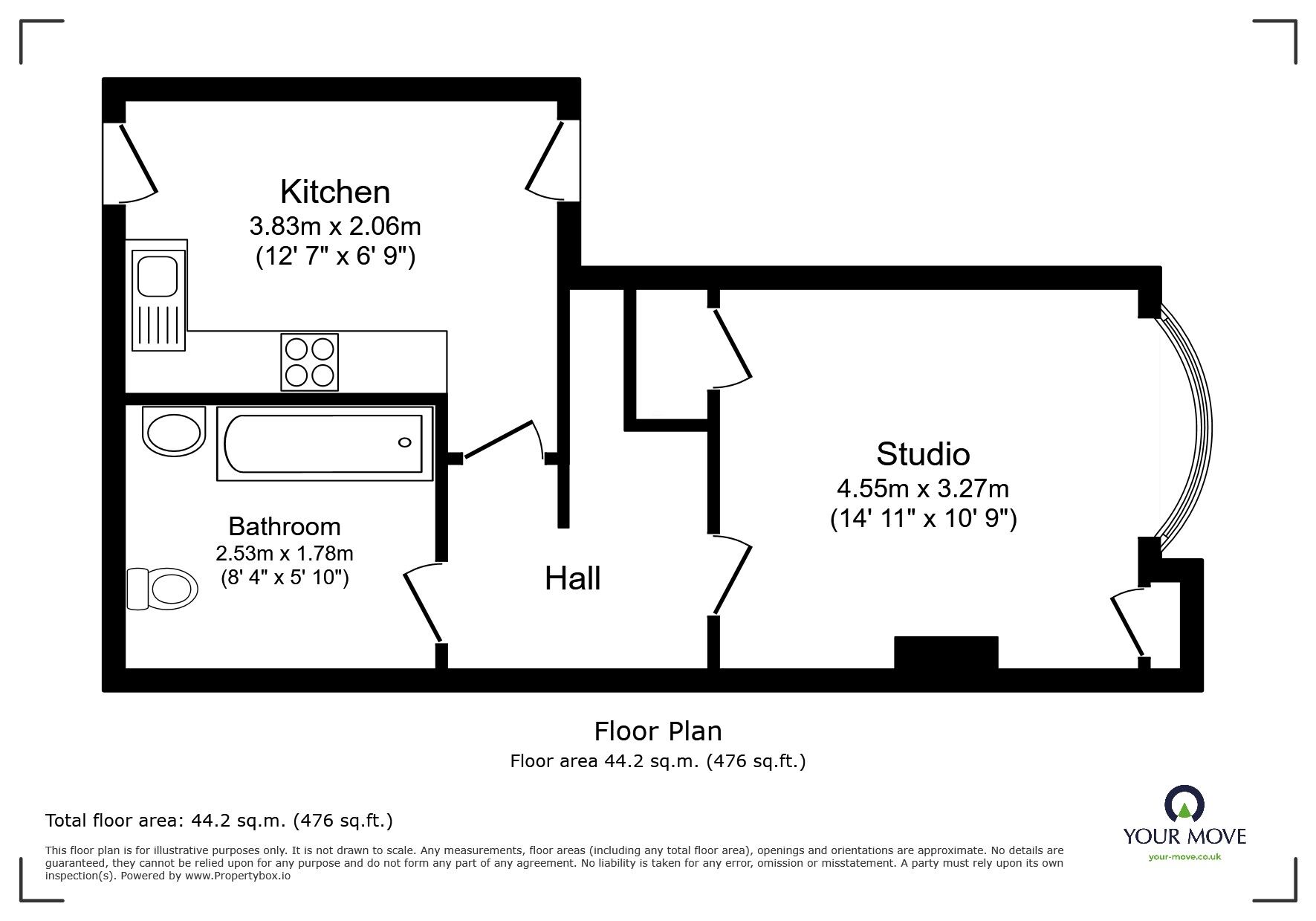 Floorplan of  Flat to rent, Maidstone Road, Chatham, Kent, ME4