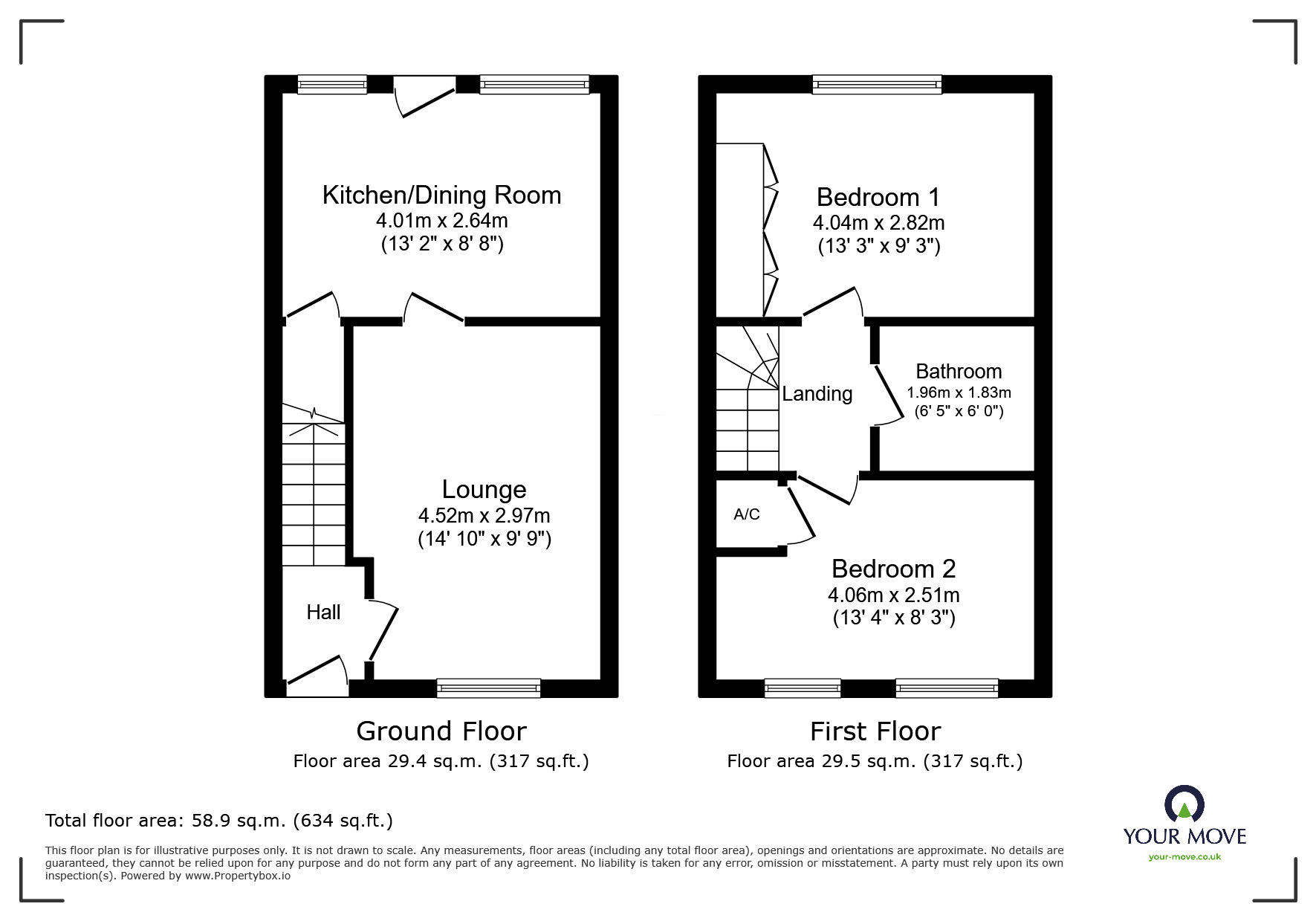 Floorplan of 2 bedroom Mid Terrace House for sale, Stonecrop Close, St. Marys Island, Kent, ME4