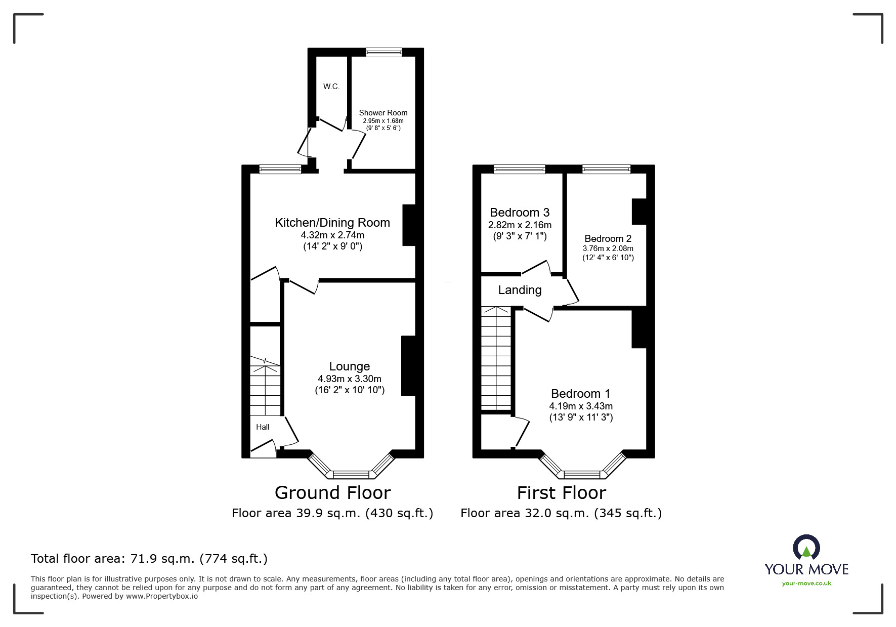 Floorplan of 3 bedroom Mid Terrace House for sale, Cottall Avenue, Chatham, Kent, ME4