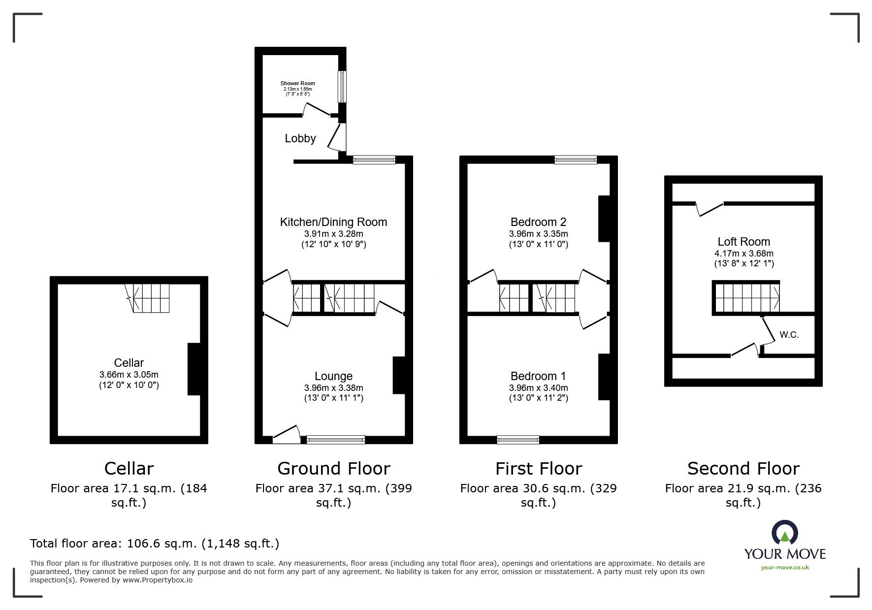 Floorplan of 2 bedroom Mid Terrace House for sale, Listmas Road, Chatham, Kent, ME4