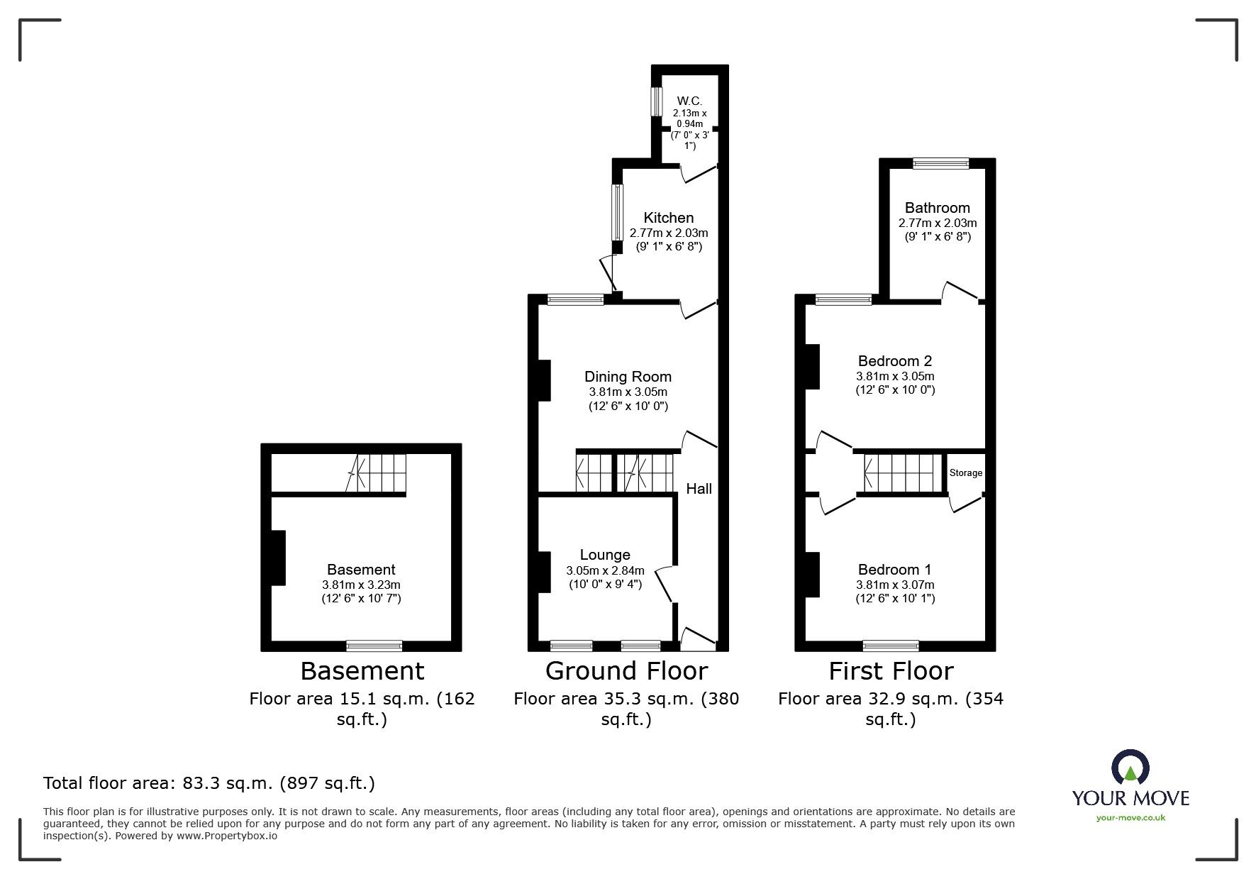Floorplan of 2 bedroom Mid Terrace House for sale, Upper Luton Road, Chatham, Kent, ME5
