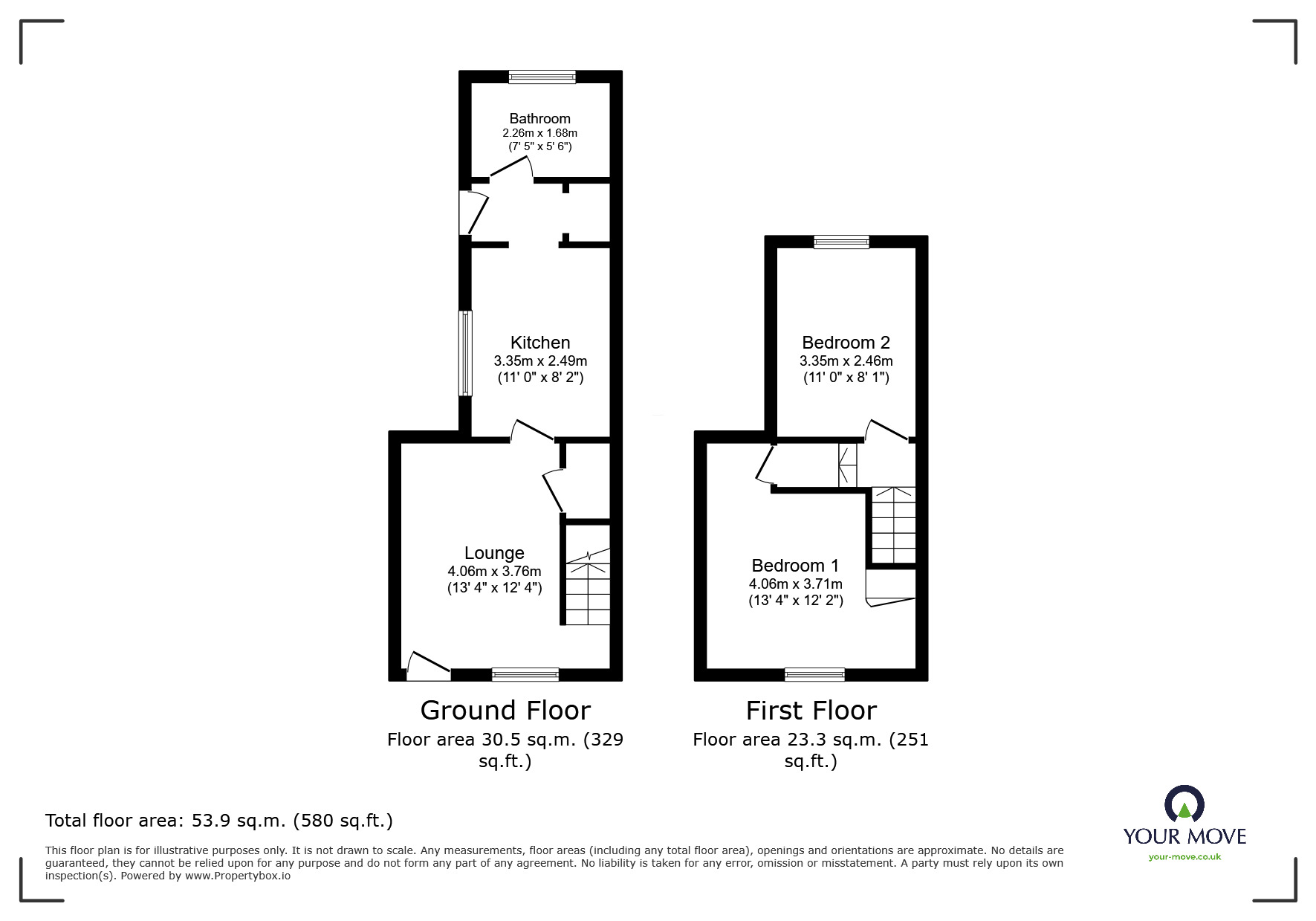 Floorplan of 2 bedroom Mid Terrace House for sale, Castle Road, Chatham, Kent, ME4