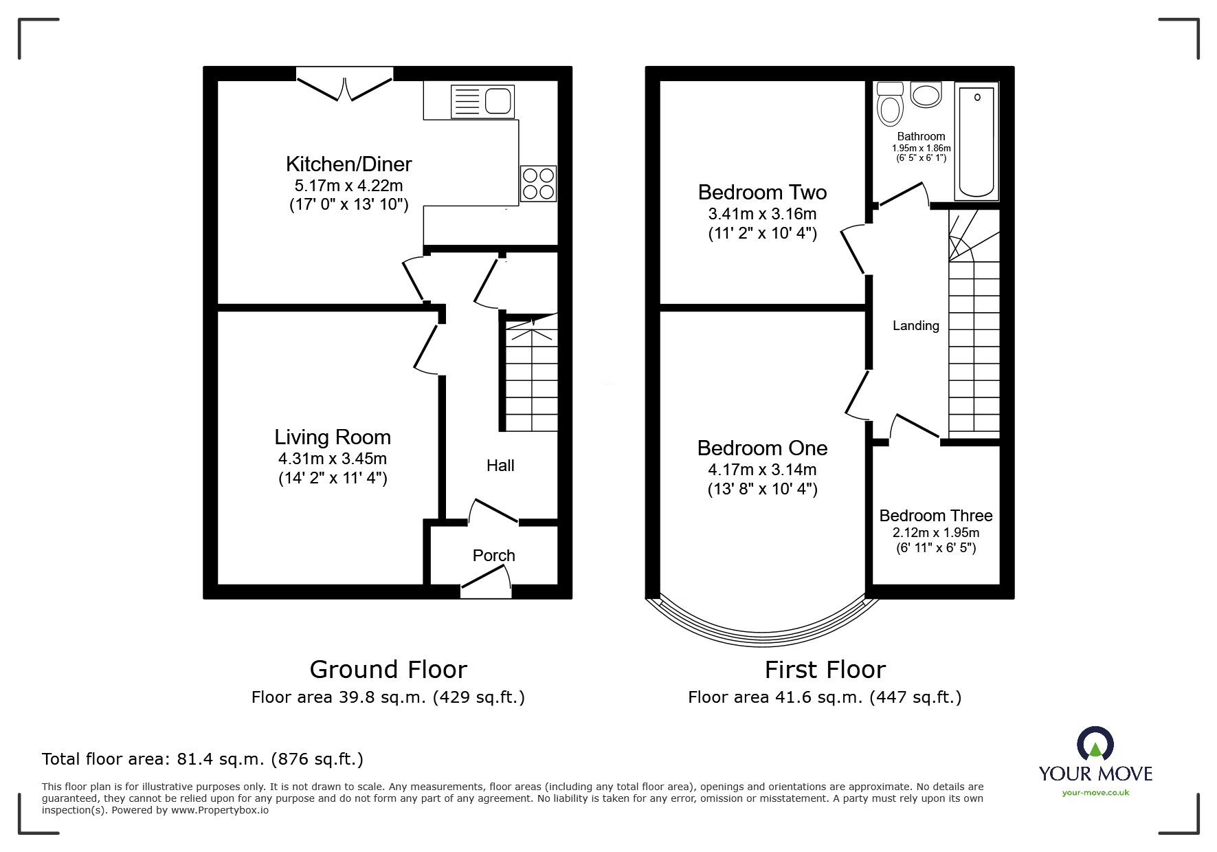 Floorplan of 3 bedroom Mid Terrace House to rent, Grosvenor Avenue, Chatham, Kent, ME4