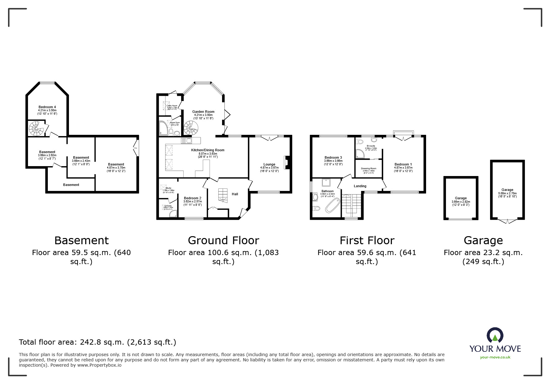 Floorplan of 4 bedroom Detached House for sale, The Ridgeway, Chatham, Kent, ME4