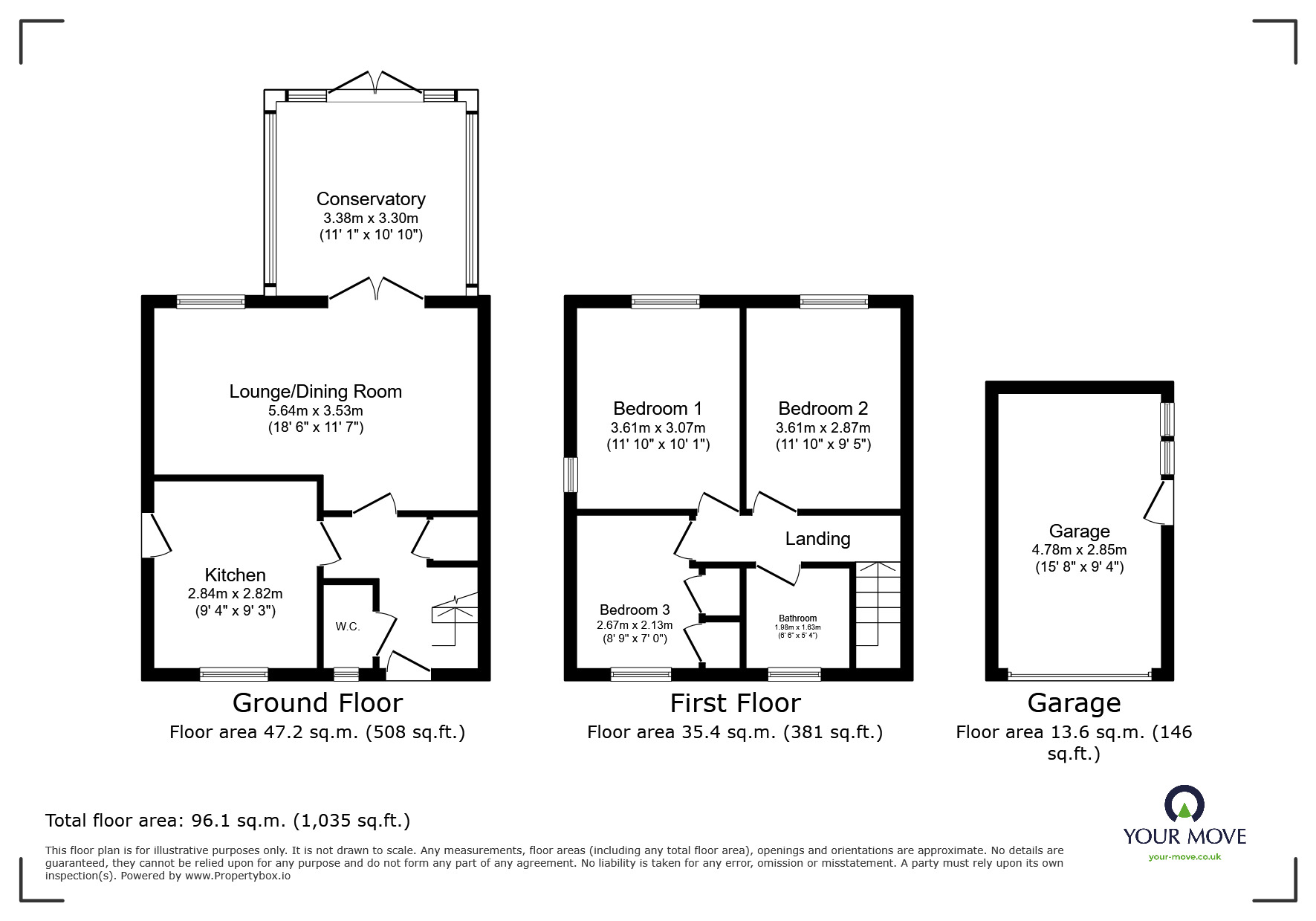 Floorplan of 3 bedroom Semi Detached House for sale, Brier Close, Chatham, Kent, ME5
