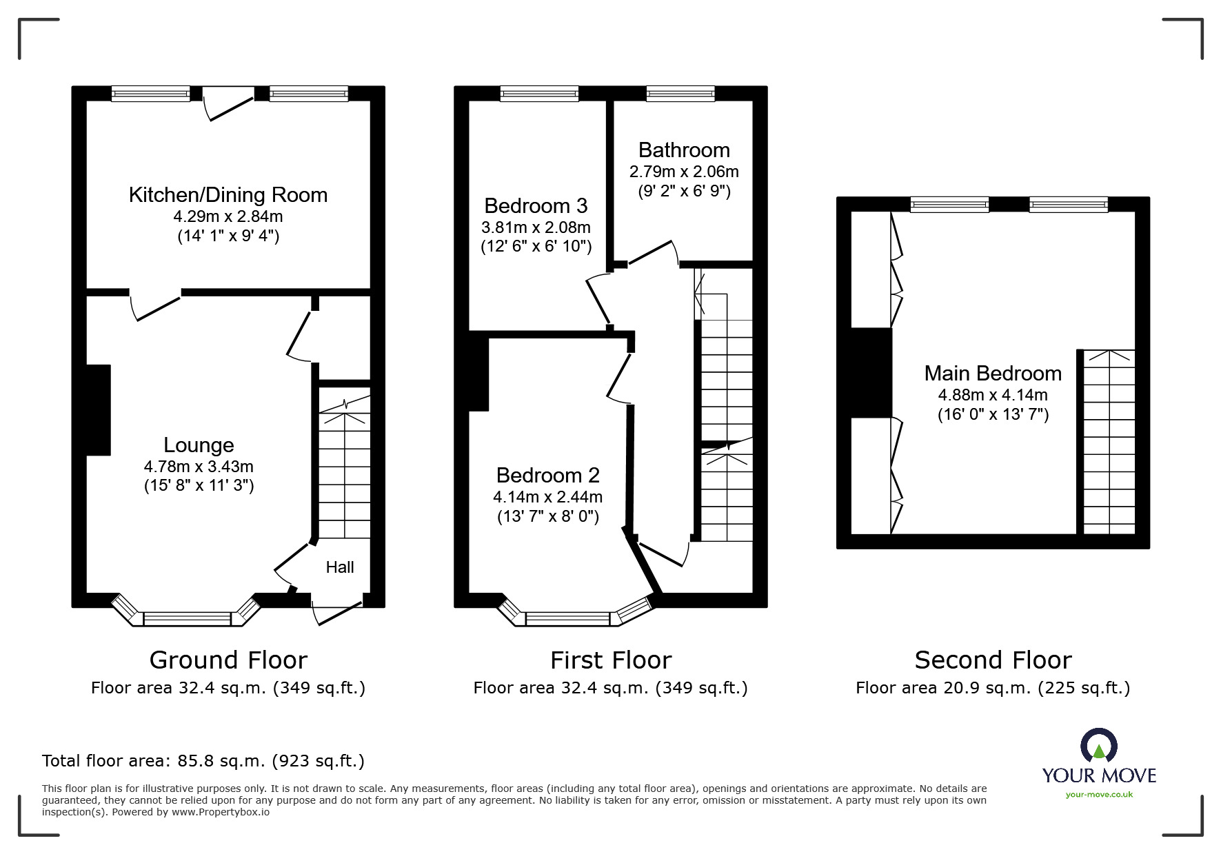 Floorplan of 3 bedroom Mid Terrace House for sale, Mitchell Avenue, Chatham, Kent, ME4
