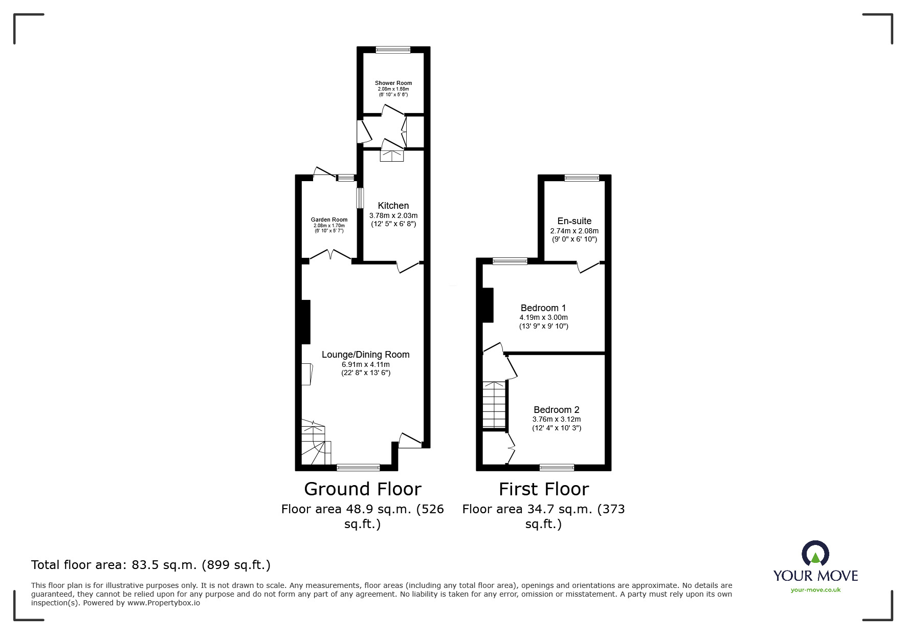 Floorplan of 2 bedroom Mid Terrace House for sale, Victoria Road, Chatham, Kent, ME4