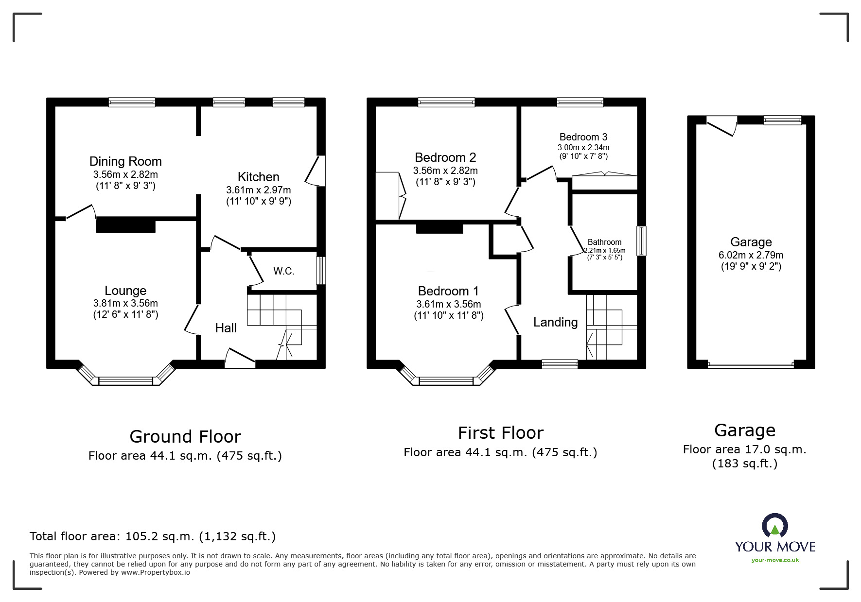 Floorplan of 3 bedroom Semi Detached House for sale, Eden Avenue, Chatham, Kent, ME5