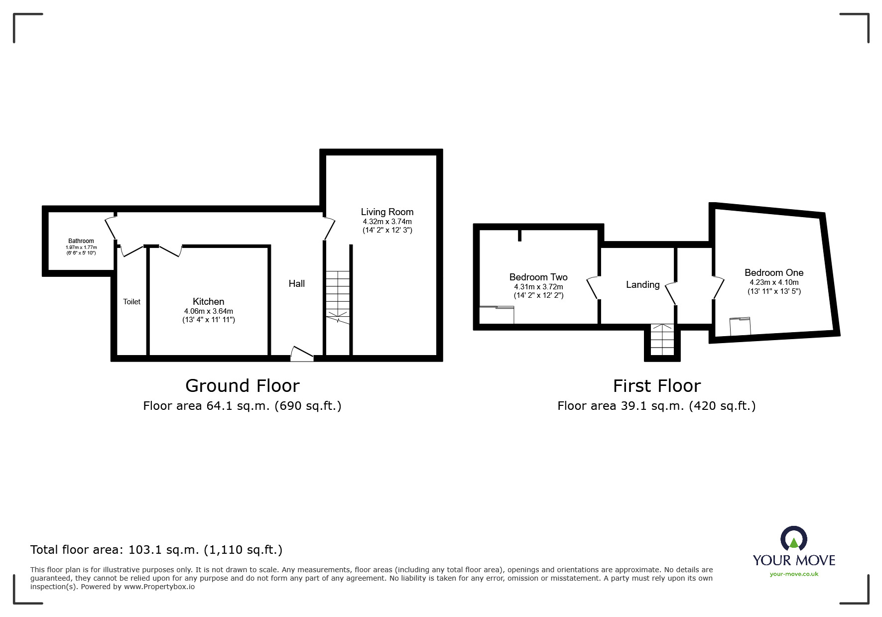 Floorplan of 2 bedroom  Flat to rent, Albany Terrace, Chatham, Kent, ME4