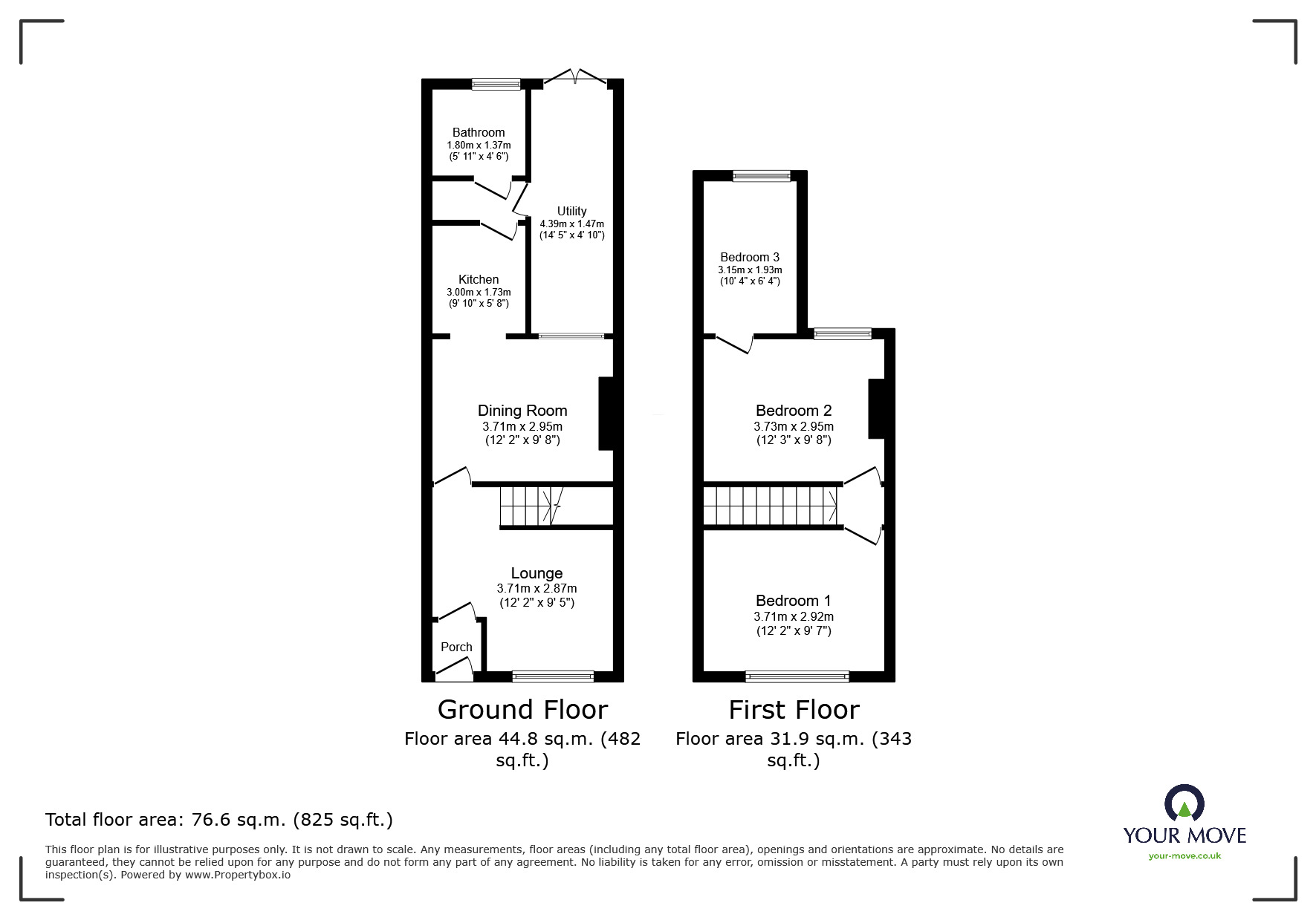 Floorplan of 3 bedroom Mid Terrace House for sale, Charter Street, Chatham, Kent, ME4