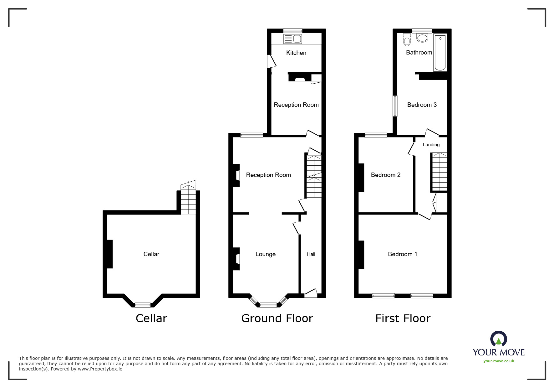 Floorplan of 3 bedroom Mid Terrace House to rent, Luton Road, Chatham, Kent, ME4