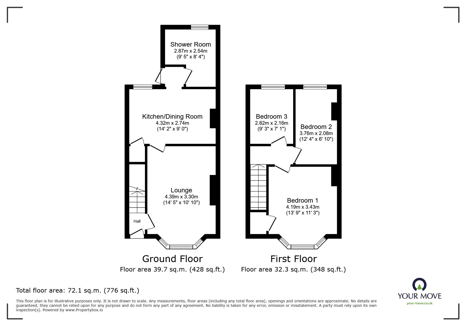 Floorplan of 3 bedroom Mid Terrace House for sale, Cottall Avenue, Chatham, Kent, ME4