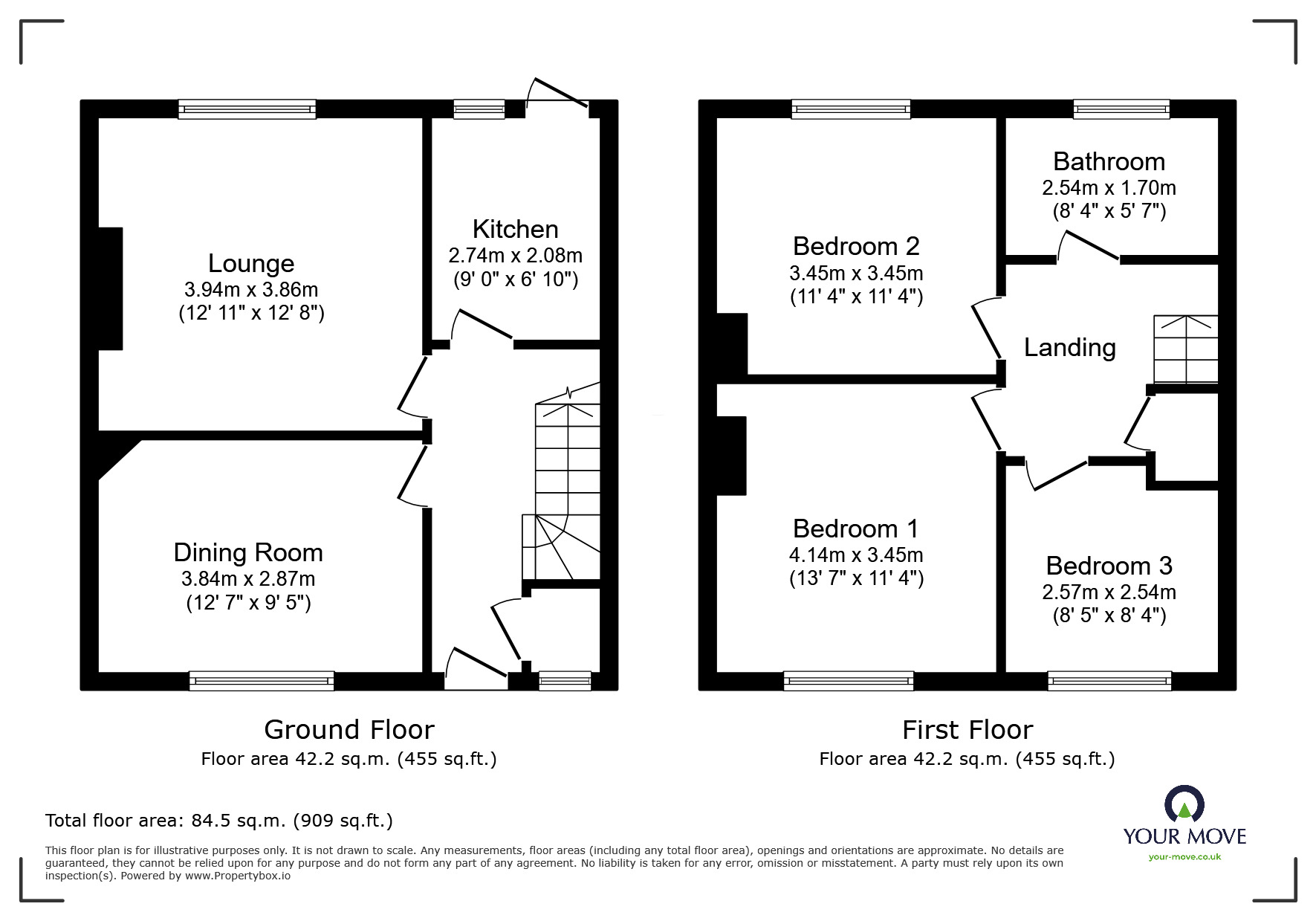 Floorplan of 3 bedroom Mid Terrace House for sale, White Road, Kent, ME4