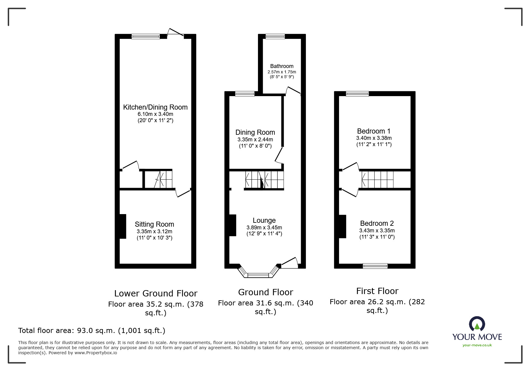 Floorplan of 3 bedroom End Terrace House for sale, Thorold Road, Chatham, Kent, ME5