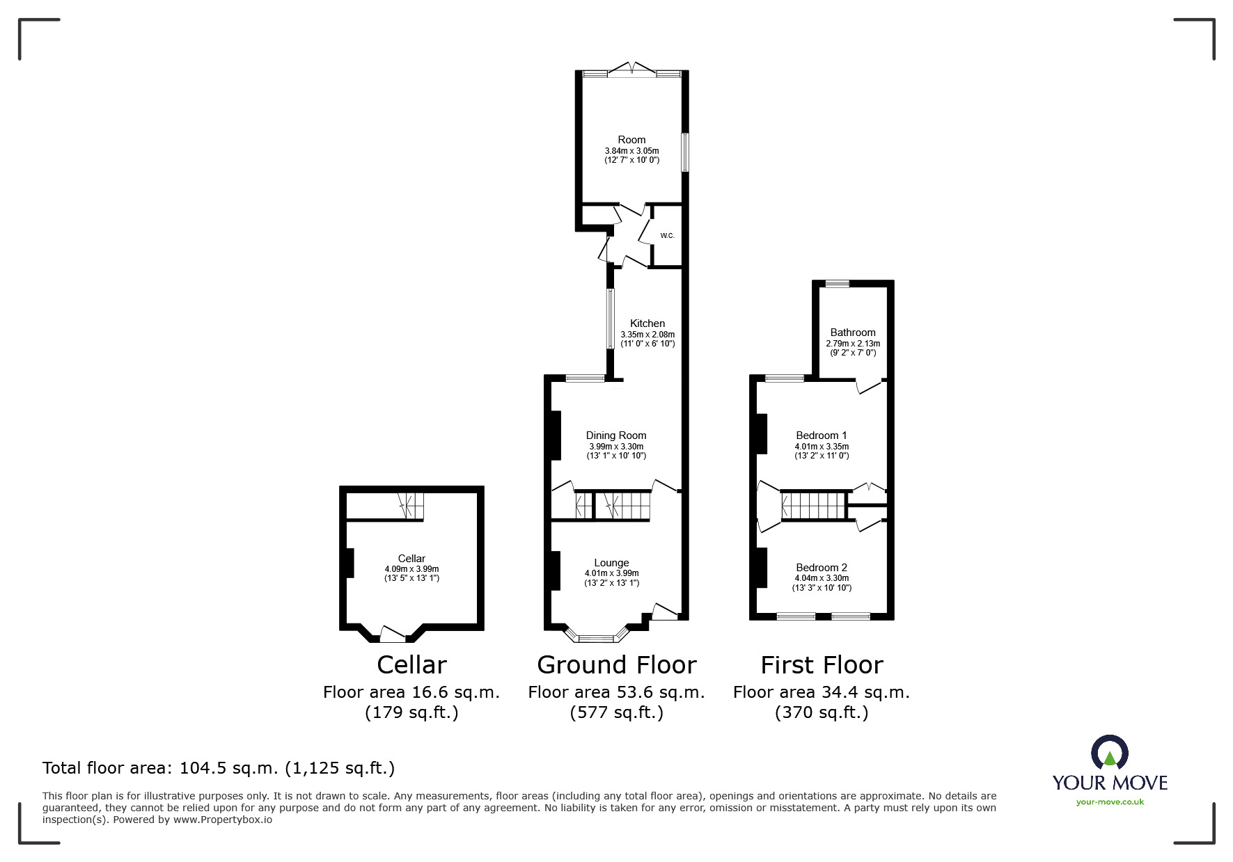 Floorplan of 2 bedroom End Terrace House for sale, Church Terrace, Chatham, Kent, ME5