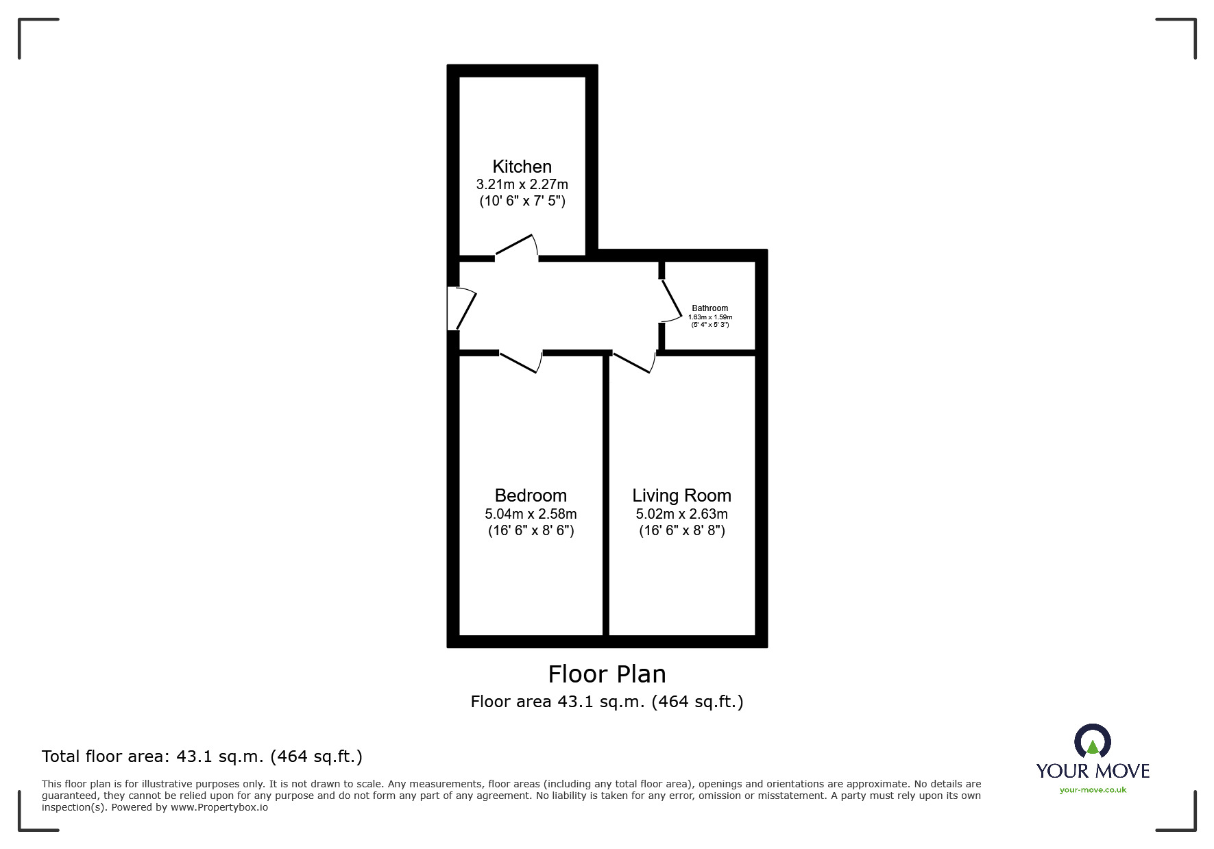 Floorplan of 1 bedroom  Flat to rent, High Street, Chatham, Kent, ME4