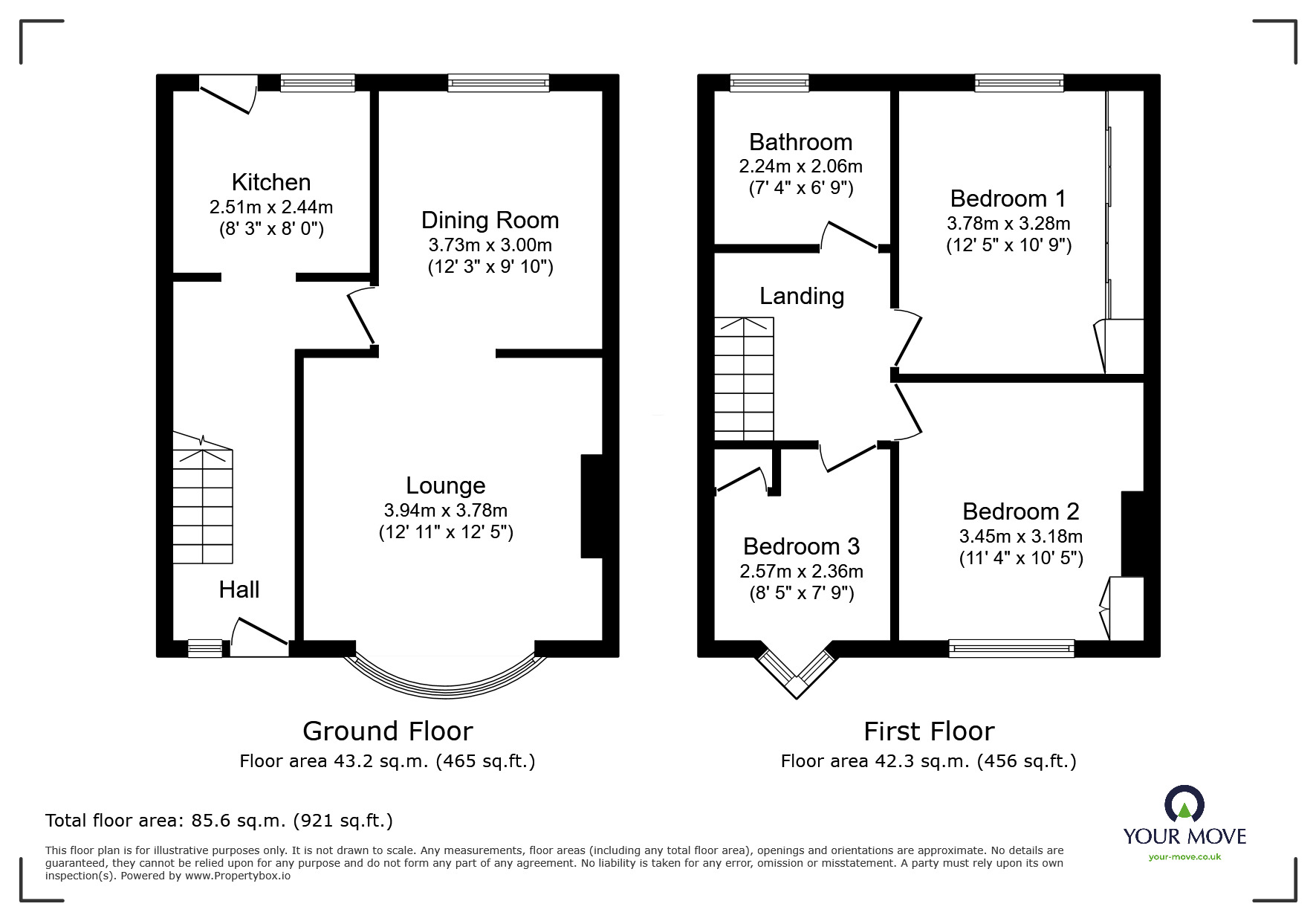 Floorplan of 3 bedroom End Terrace House for sale, Maidstone Road, Chatham, Kent, ME4