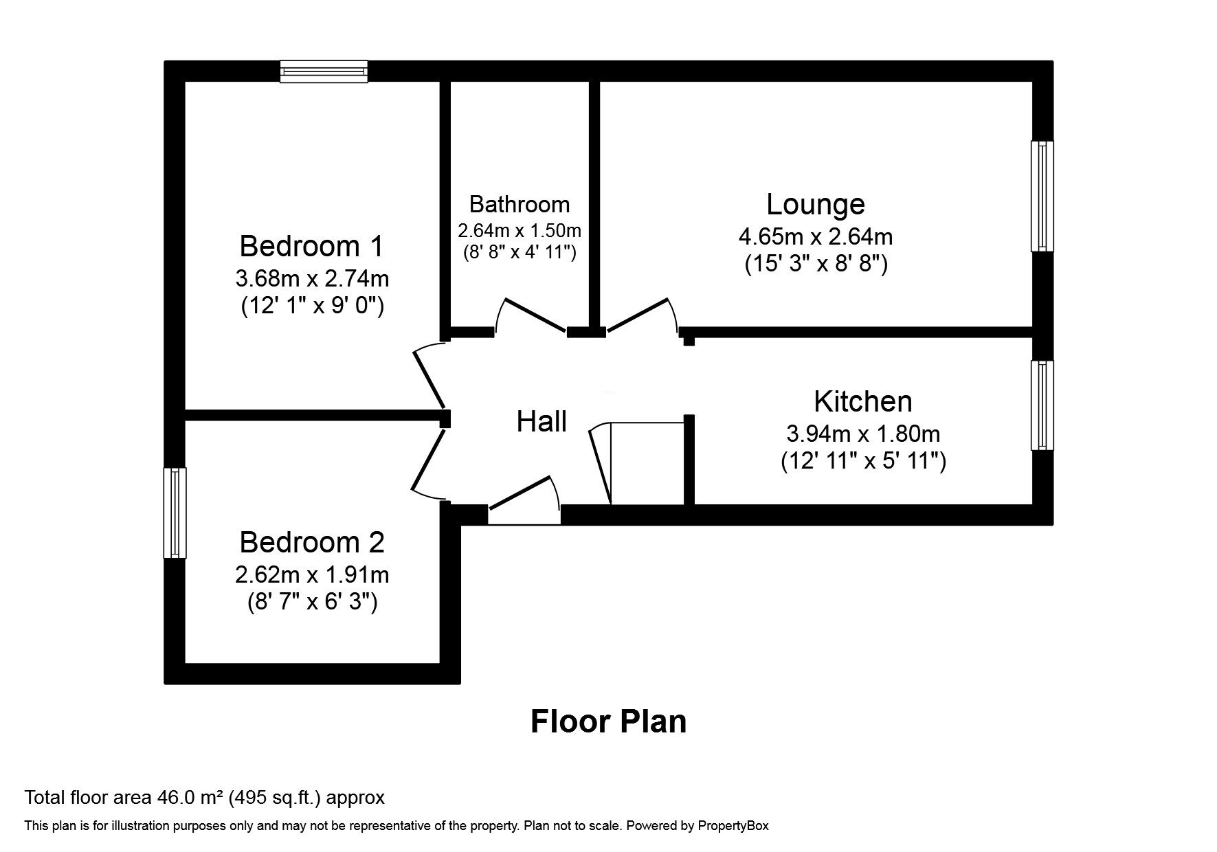 Floorplan of 2 bedroom  Flat for sale, Berkeley Mount, Old Road, Kent, ME4