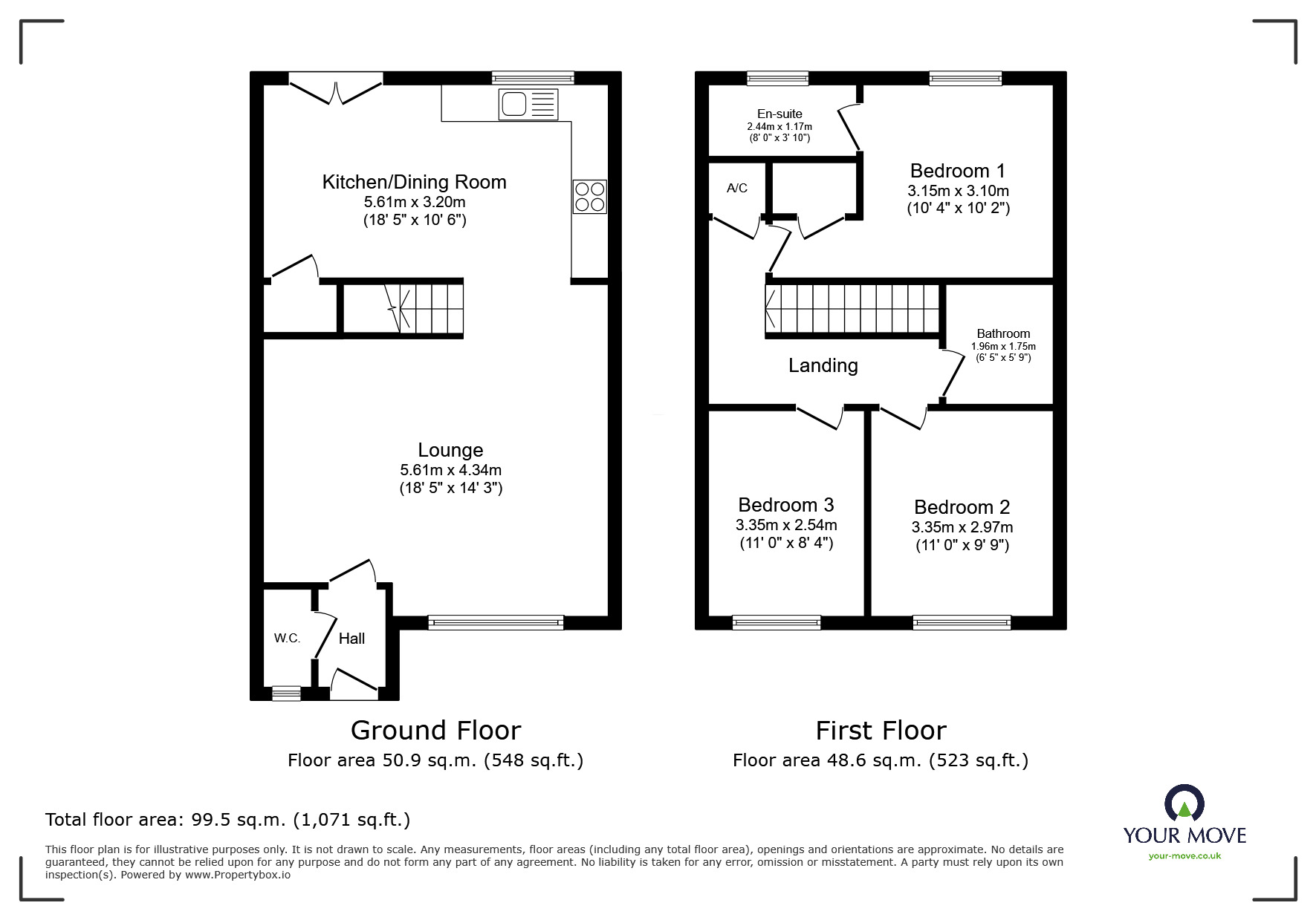 Floorplan of 3 bedroom Mid Terrace House for sale, Little Victory Mount, St. Marys Island, Kent, ME4