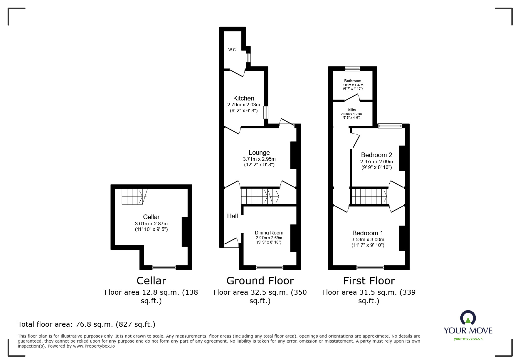 Floorplan of 2 bedroom Mid Terrace House for sale, Thorold Road, Chatham, Kent, ME5