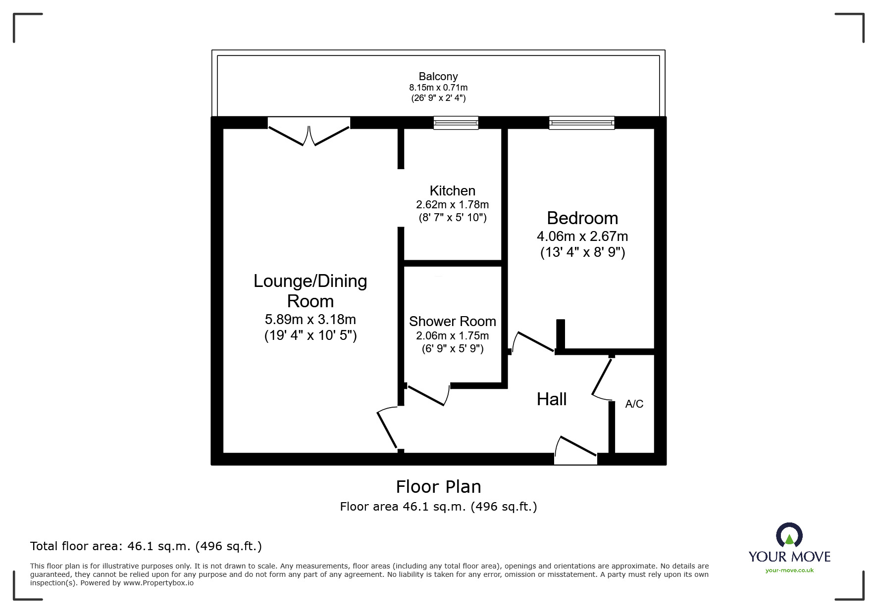 Floorplan of 1 bedroom Flat for sale, High Street, Chatham, Kent, ME4