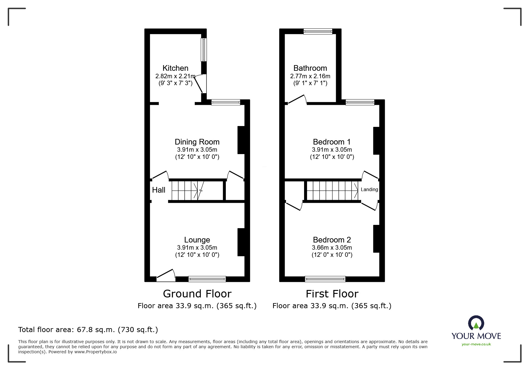 Floorplan of 2 bedroom Mid Terrace House for sale, Glencoe Road, Chatham, Kent, ME4