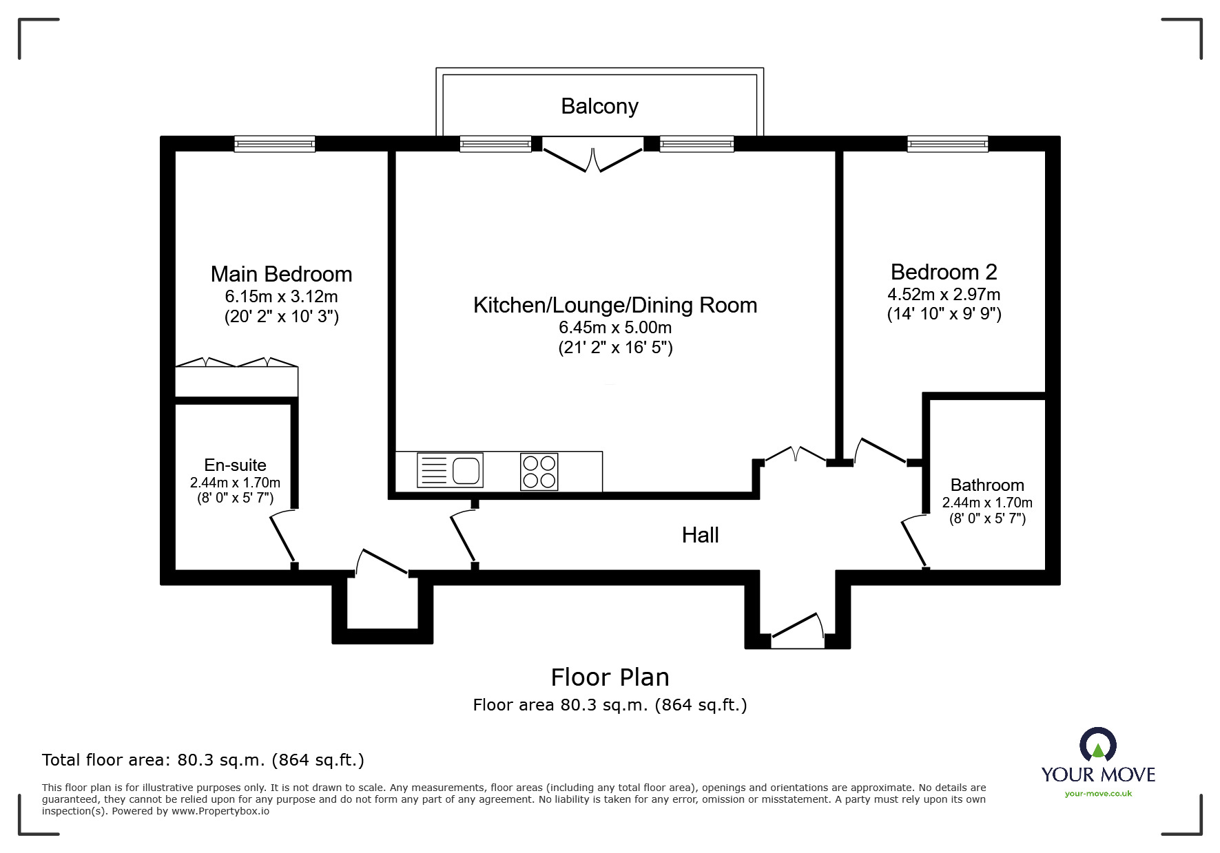 Floorplan of 2 bedroom Flat for sale, Barrier Road, Chatham, Kent, ME4