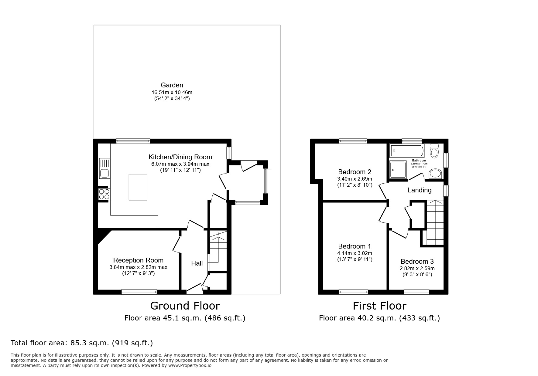 Floorplan of 3 bedroom Semi Detached House to rent, Palmerston Road, Chatham, Kent, ME4