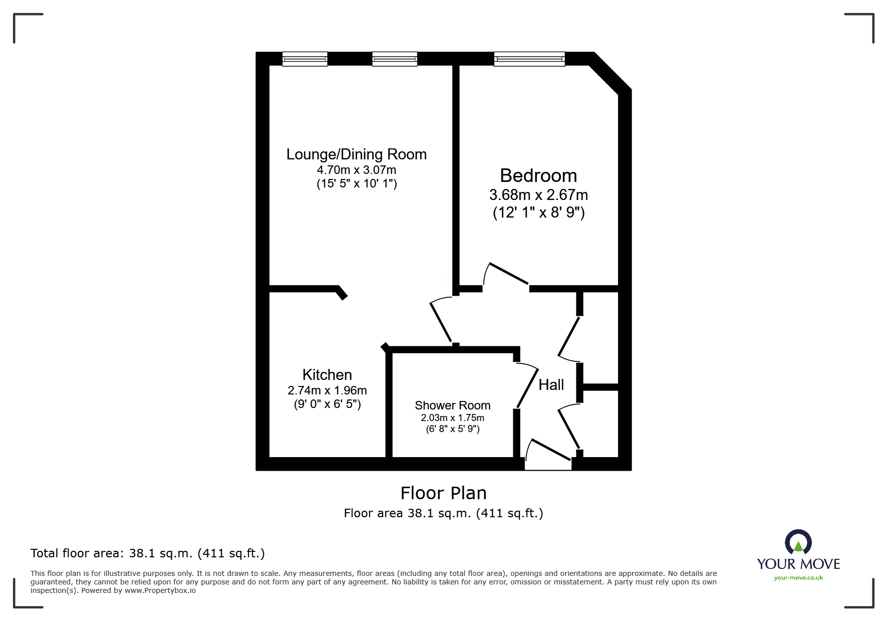 Floorplan of 1 bedroom Flat for sale, High Street, Chatham, Kent, ME4