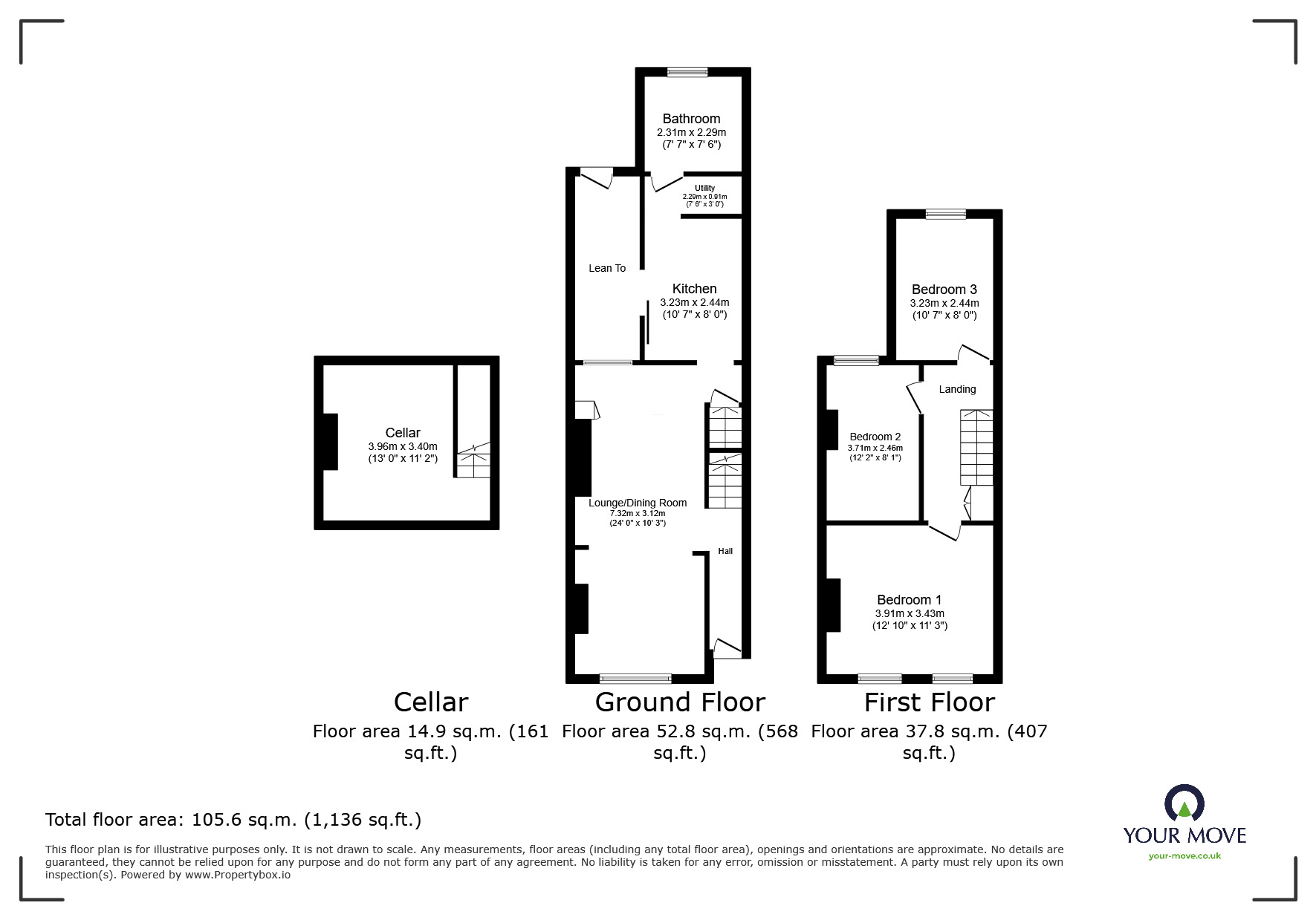 Floorplan of 3 bedroom End Terrace House for sale, Dale Street, Chatham, Kent, ME4